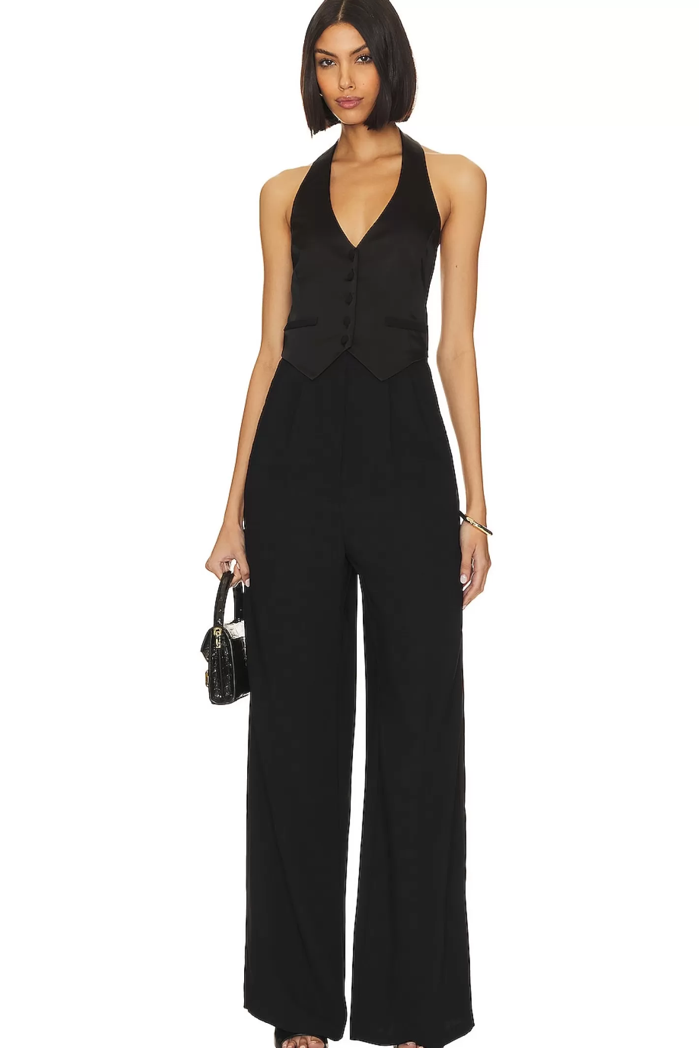 Satin Isadore Jumpsuit>Amanda Uprichard Fashion