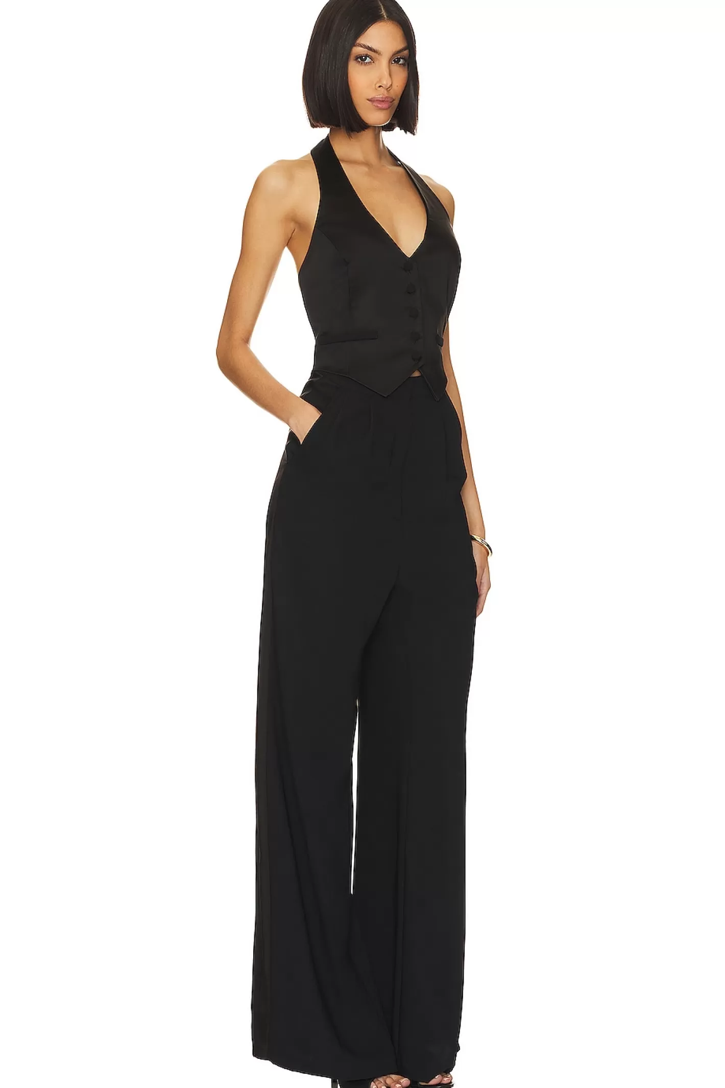 Satin Isadore Jumpsuit>Amanda Uprichard Fashion