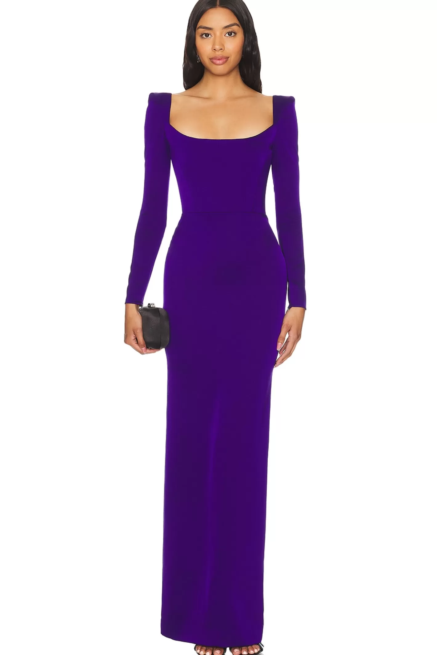 Satin Scoop Neck Maxi Dress>Alex Perry Discount