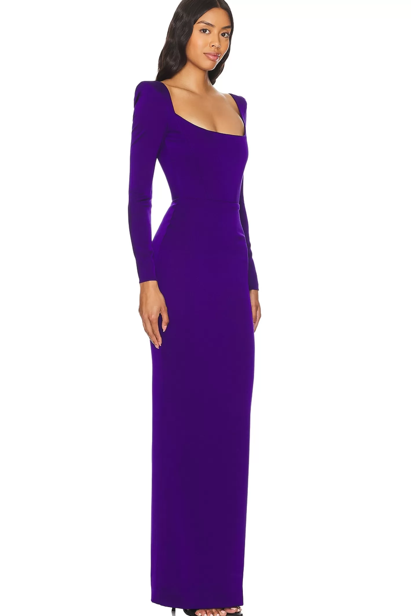 Satin Scoop Neck Maxi Dress>Alex Perry Discount