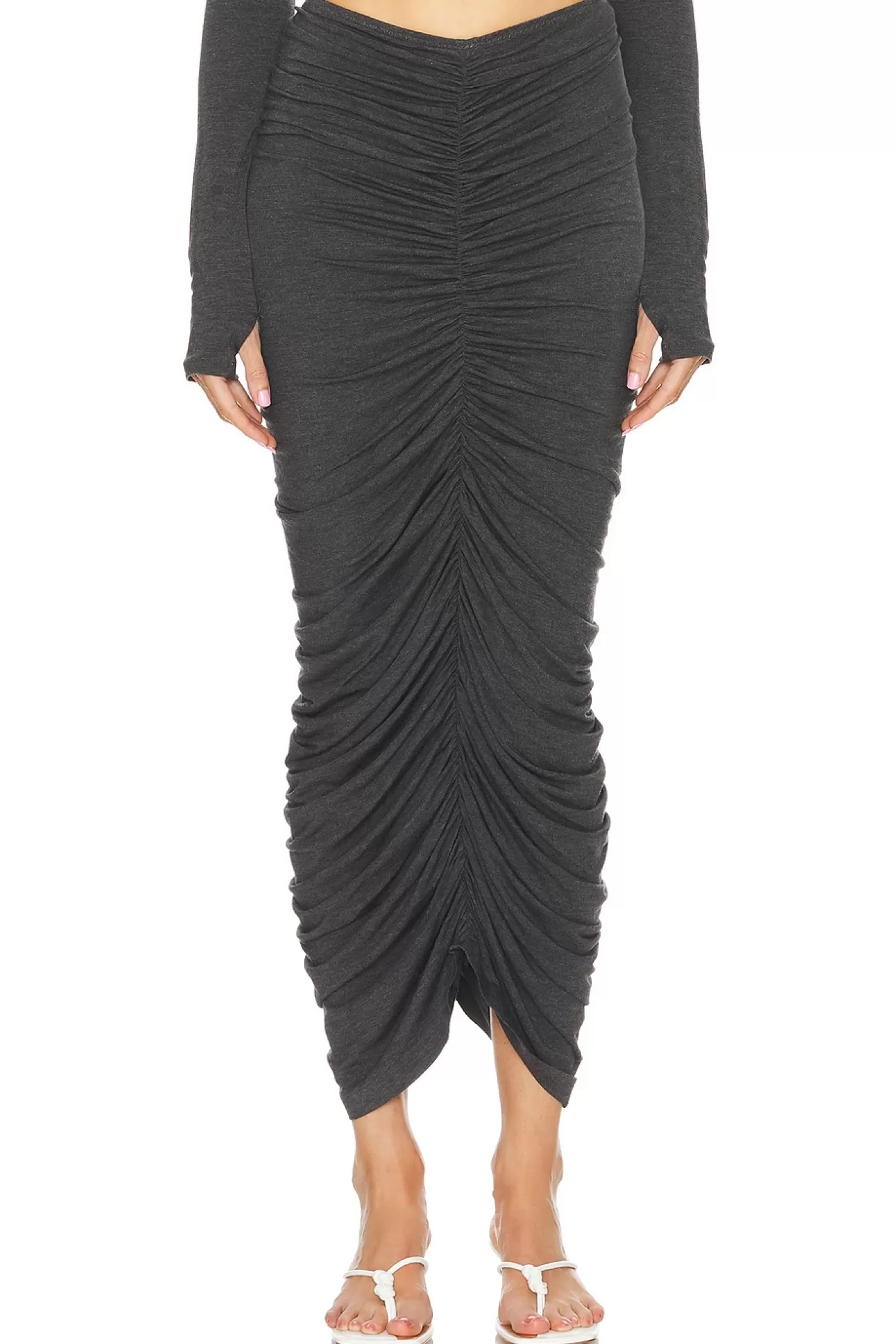 Shirred Long Skirt>Norma Kamali Best Sale