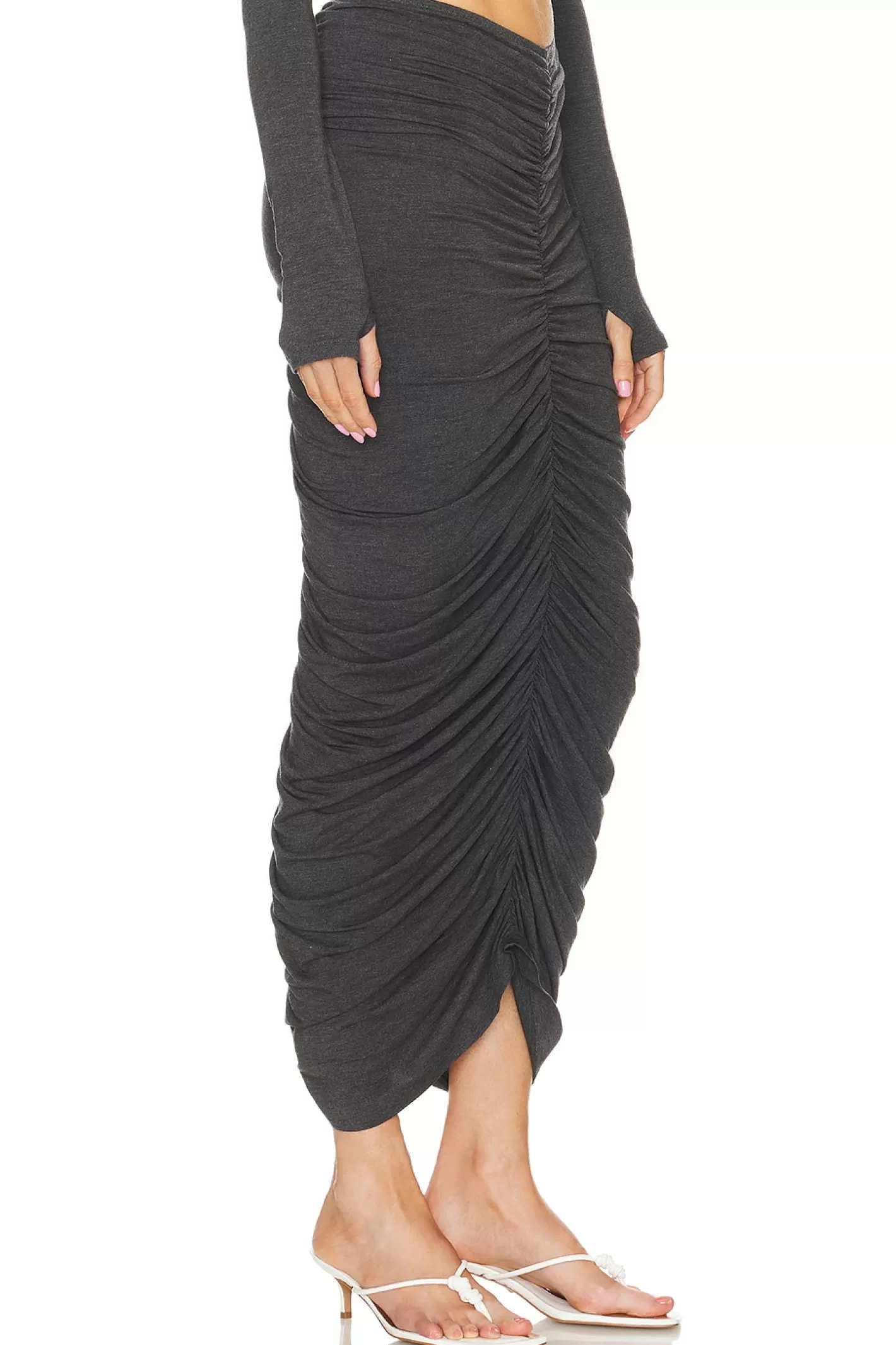 Shirred Long Skirt>Norma Kamali Best Sale