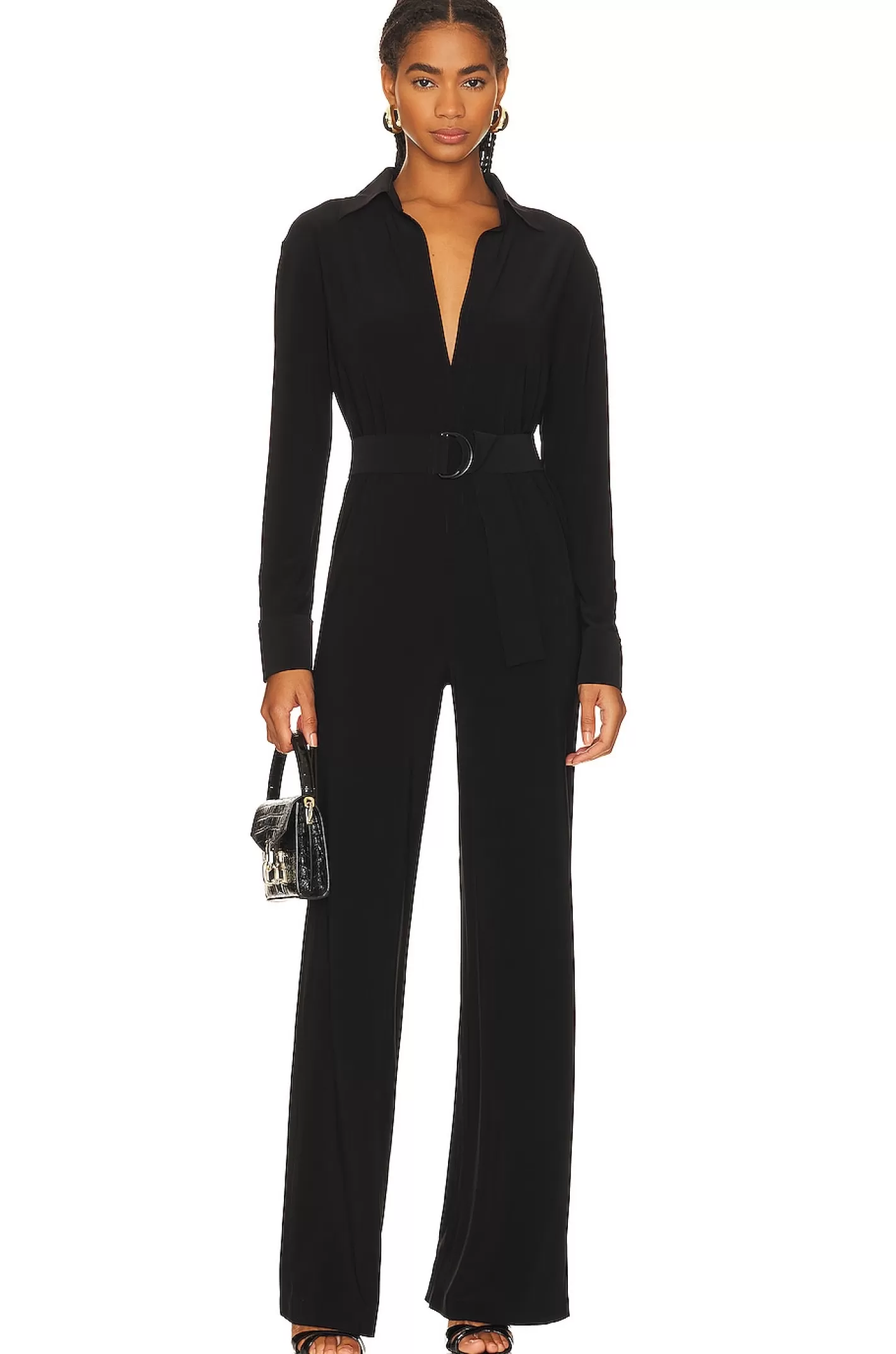 Shirt Straight Leg Jumpsuit With Collar Stand>Norma Kamali Best Sale