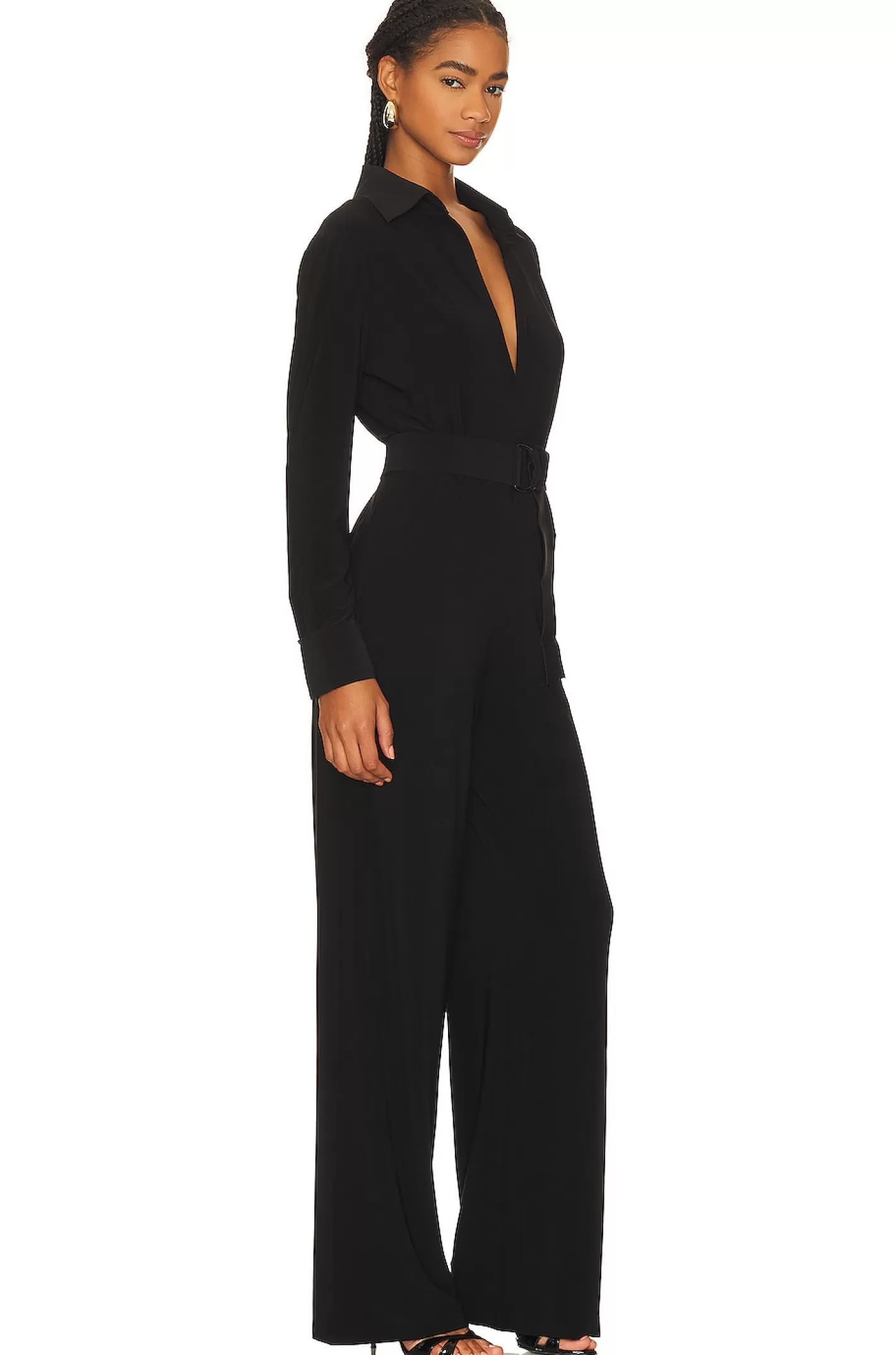 Shirt Straight Leg Jumpsuit With Collar Stand>Norma Kamali Best Sale