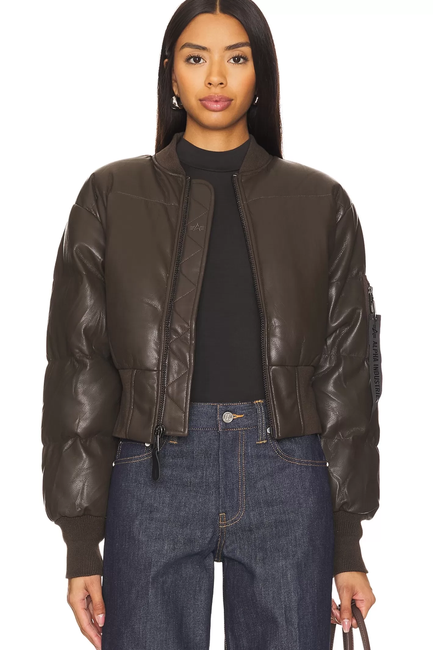 Sierra Faux Leather Short Puffer>ALPHA INDUSTRIES Flash Sale