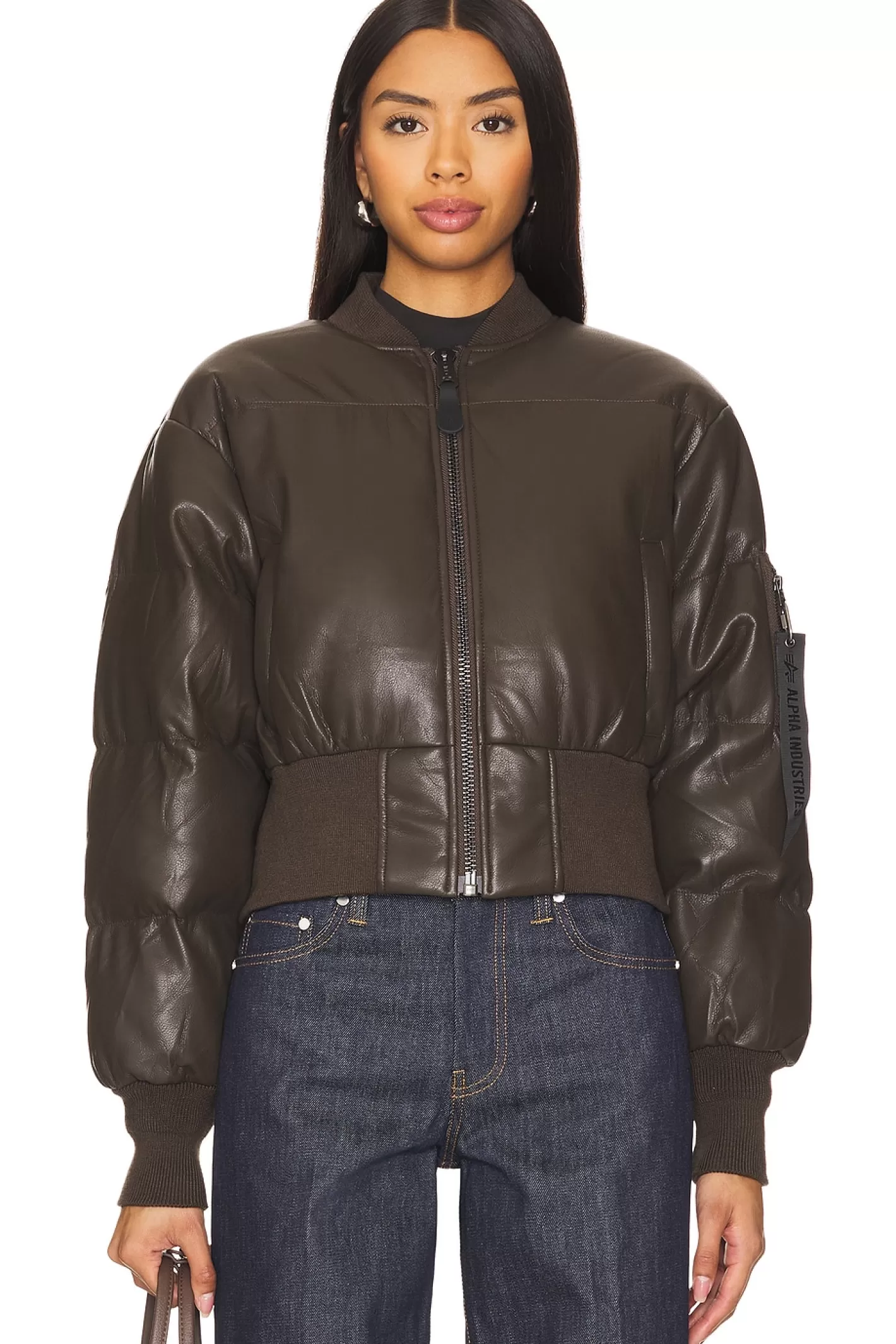 Sierra Faux Leather Short Puffer>ALPHA INDUSTRIES Flash Sale