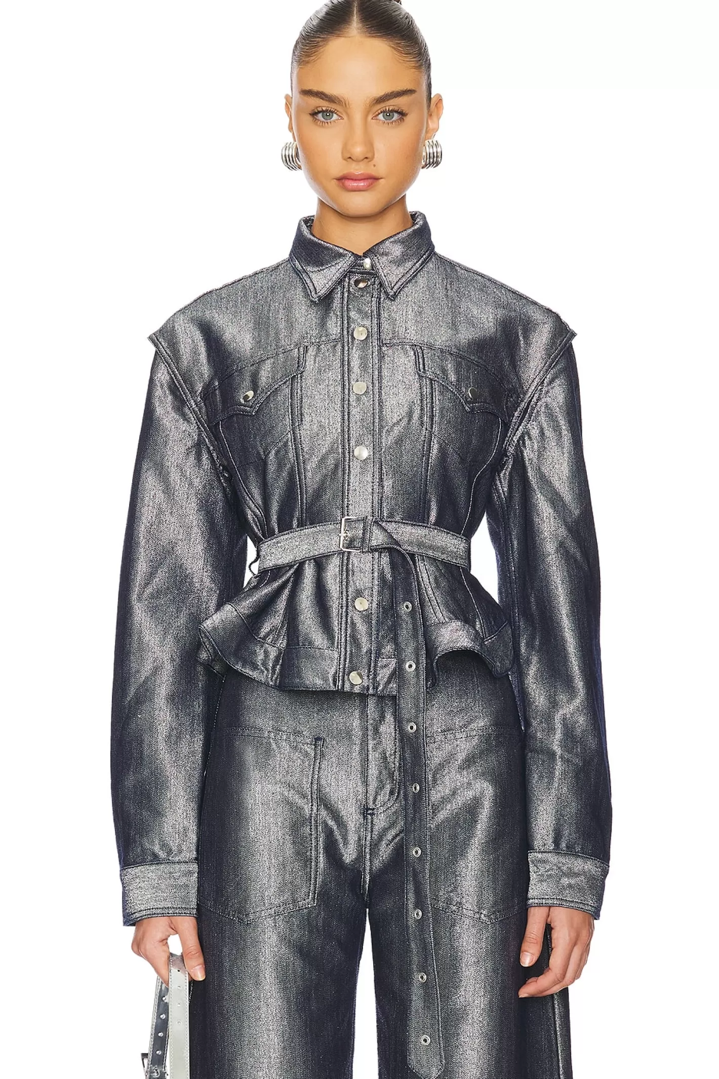 Denim Cinched Jacket With Belt>Marques ' Almeida Online