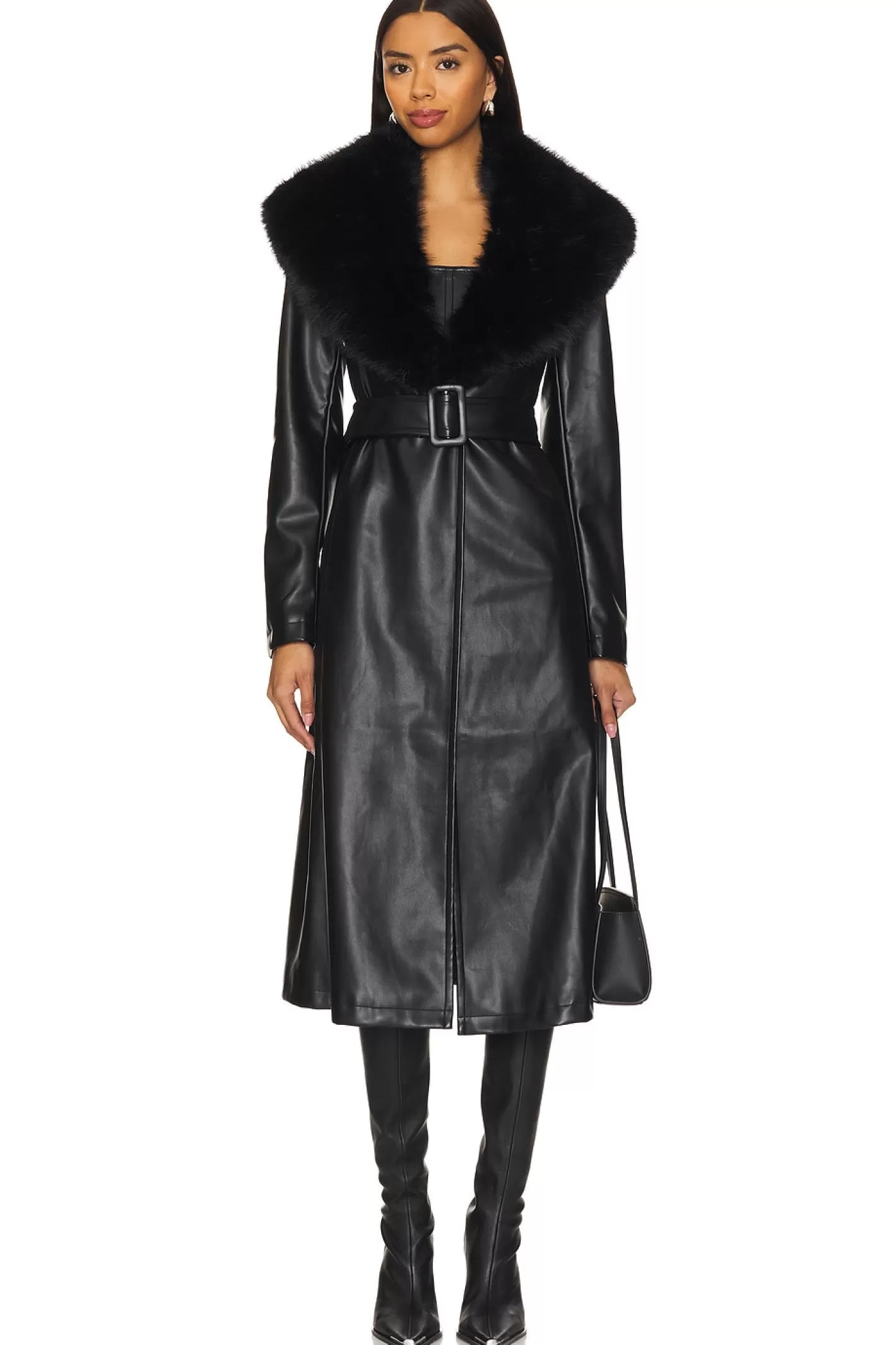 Simone Faux Leather Coat>SAU LEE Best Sale