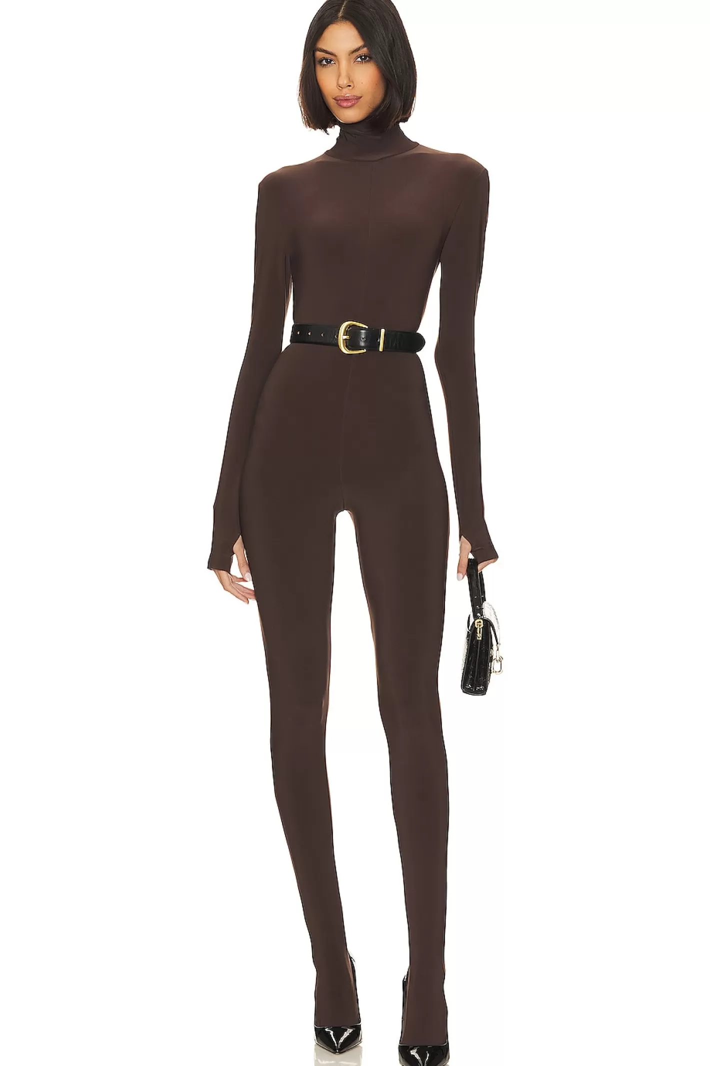 Slim Fit Turtle Catsuit With Footsie>Norma Kamali Cheap