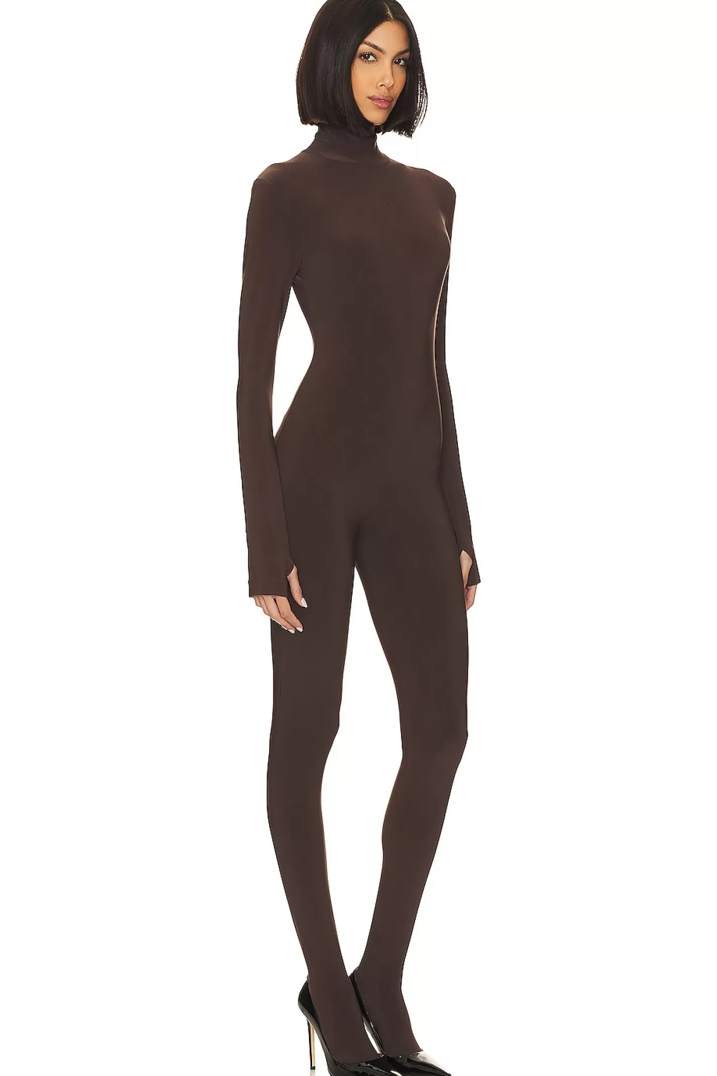 Slim Fit Turtle Catsuit With Footsie>Norma Kamali Cheap