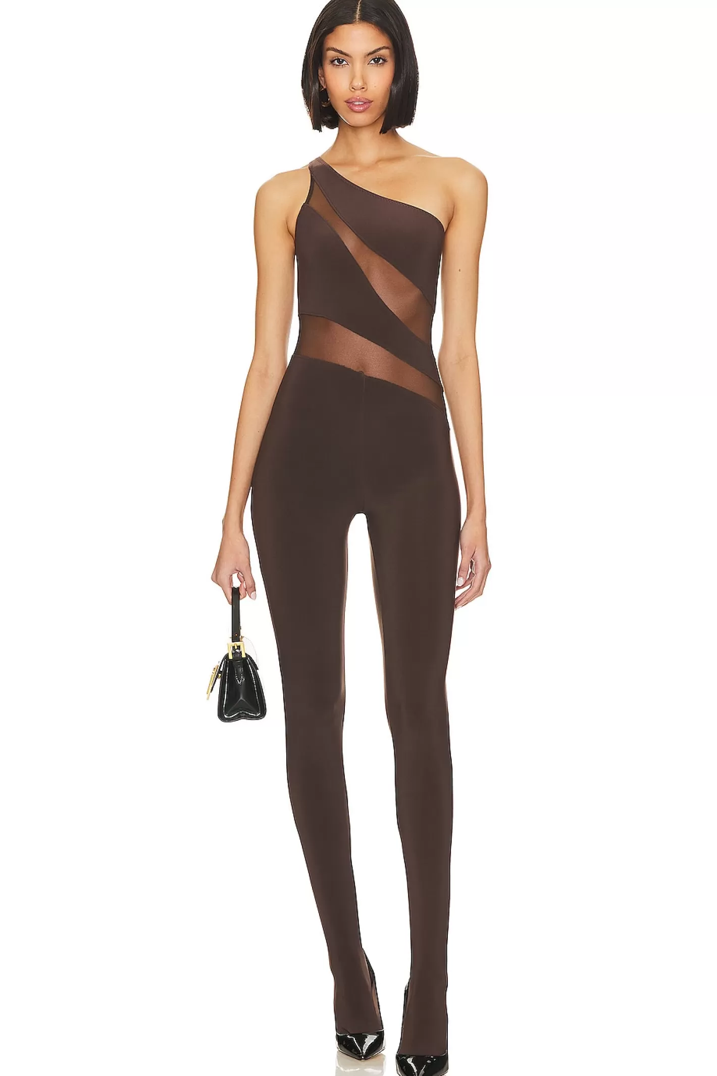 Snake Mesh Catsuit With Footsie>Norma Kamali Shop