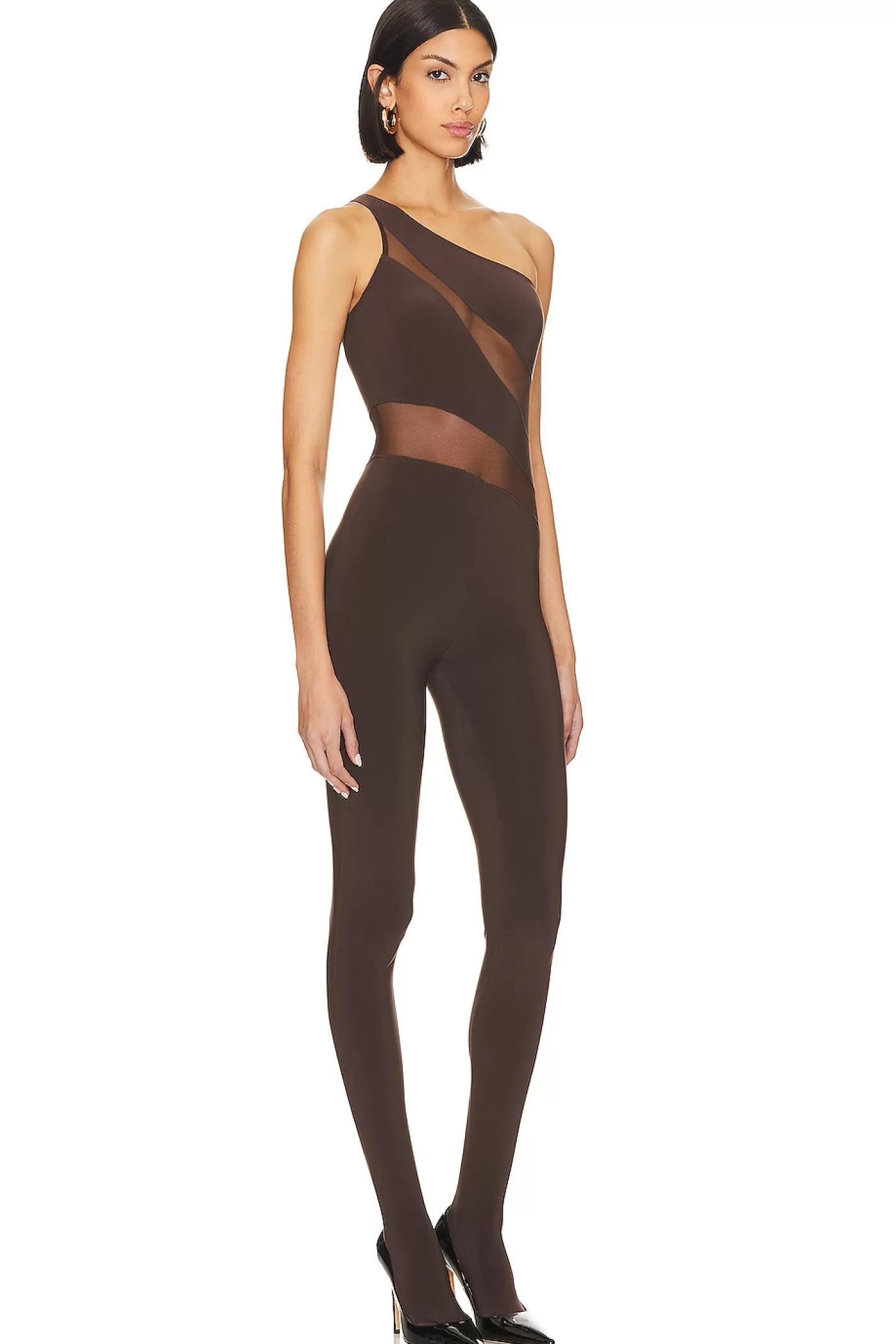 Snake Mesh Catsuit With Footsie>Norma Kamali Shop