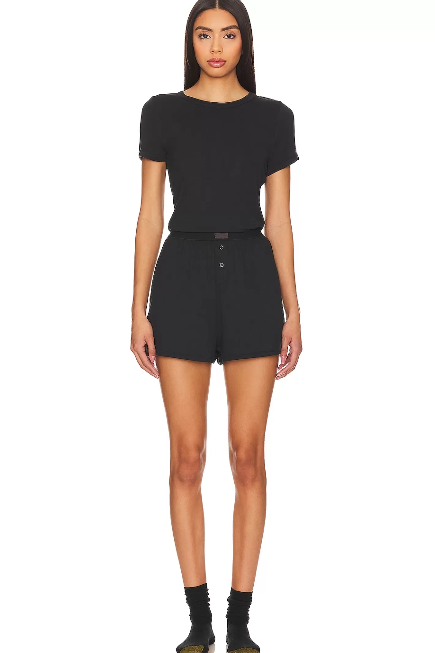 Soft Modal Rib Tee Short Set>LUNYA Discount