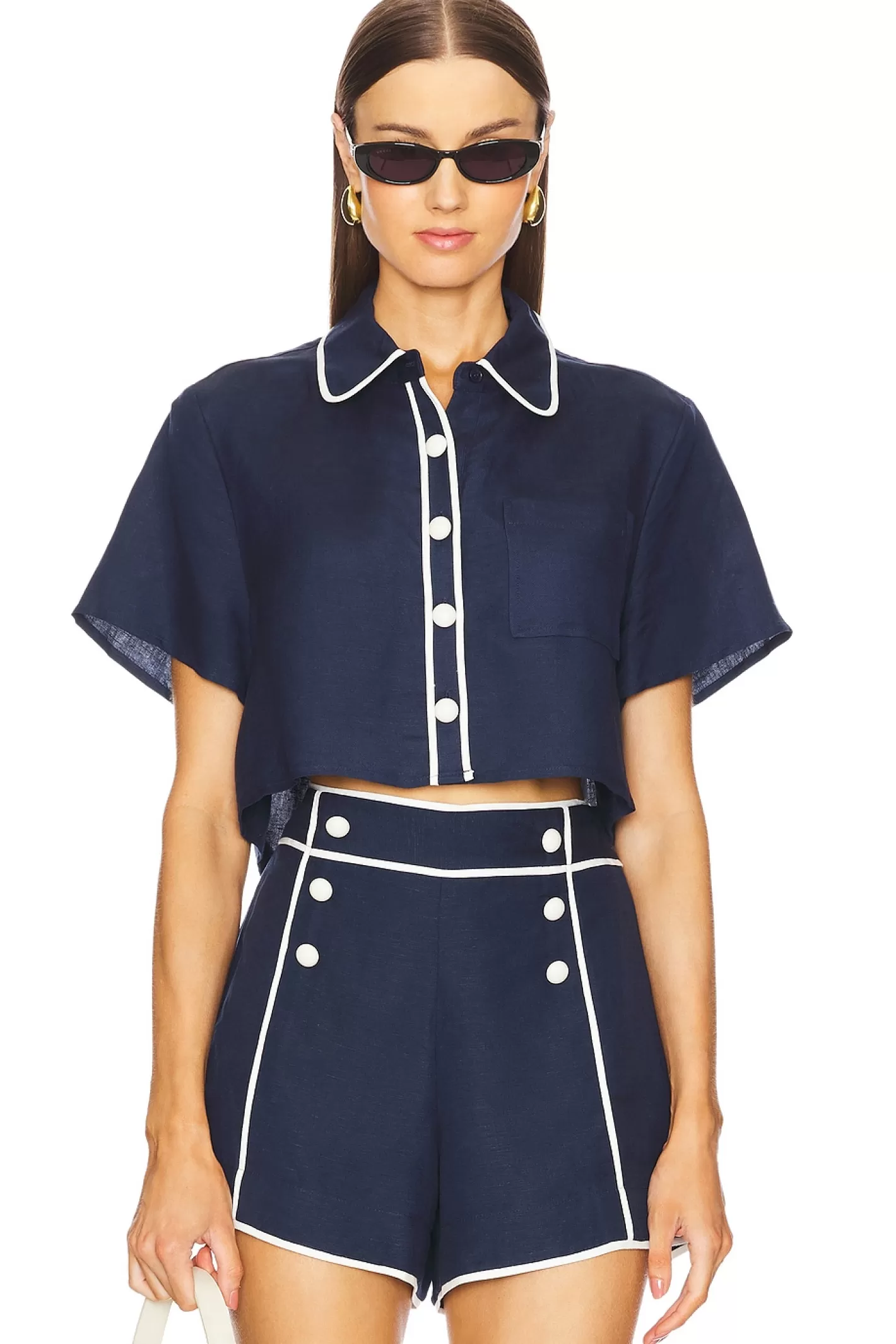 Solange Short Sleeve Cropped Tee>SIMKHAI Hot