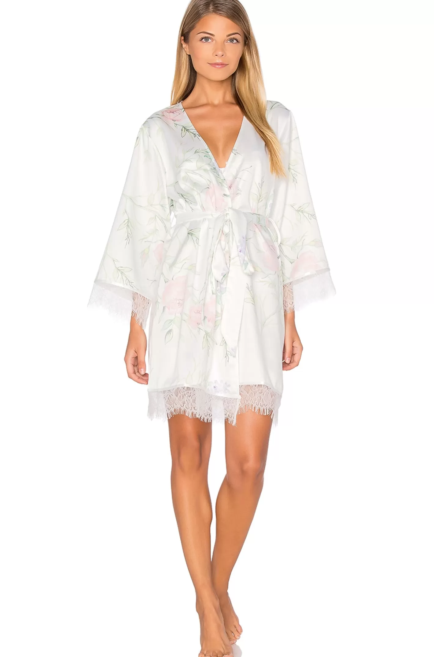 Sophia Lace Trim Robe>homebodii Clearance