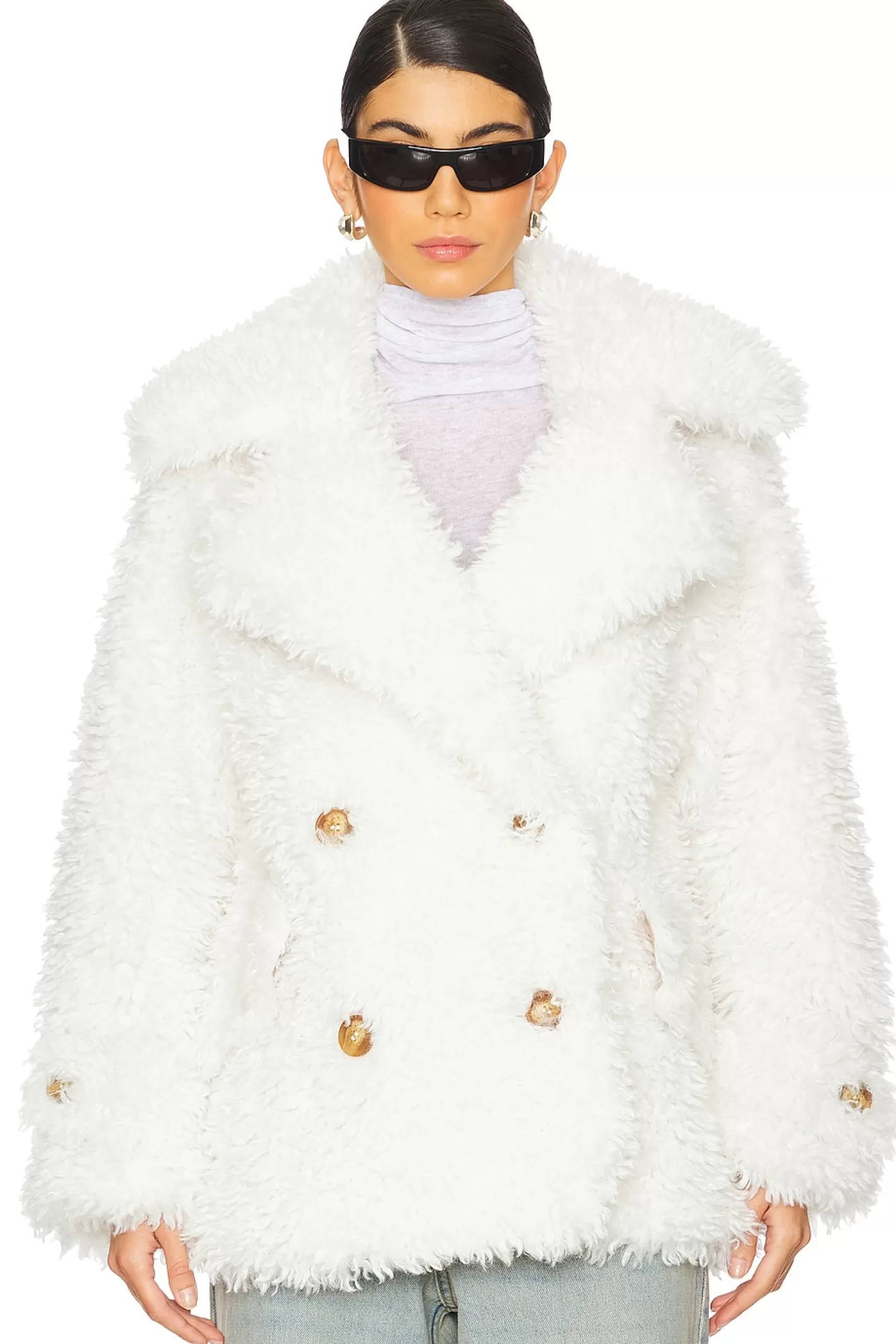 Sophie Faux Fur Peacoat>Free People Clearance