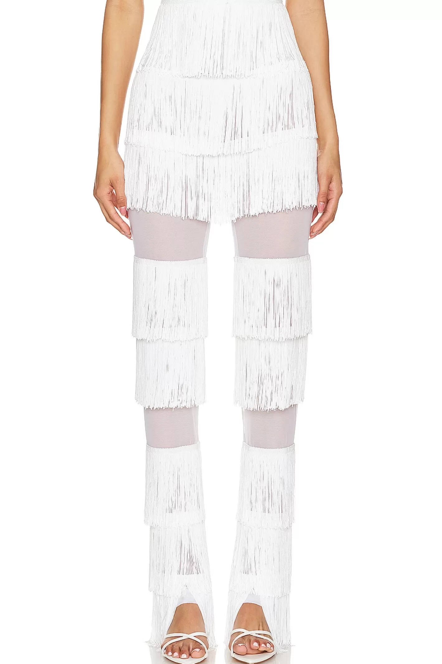 Spliced Boot Pant With Fringe>Norma Kamali Shop