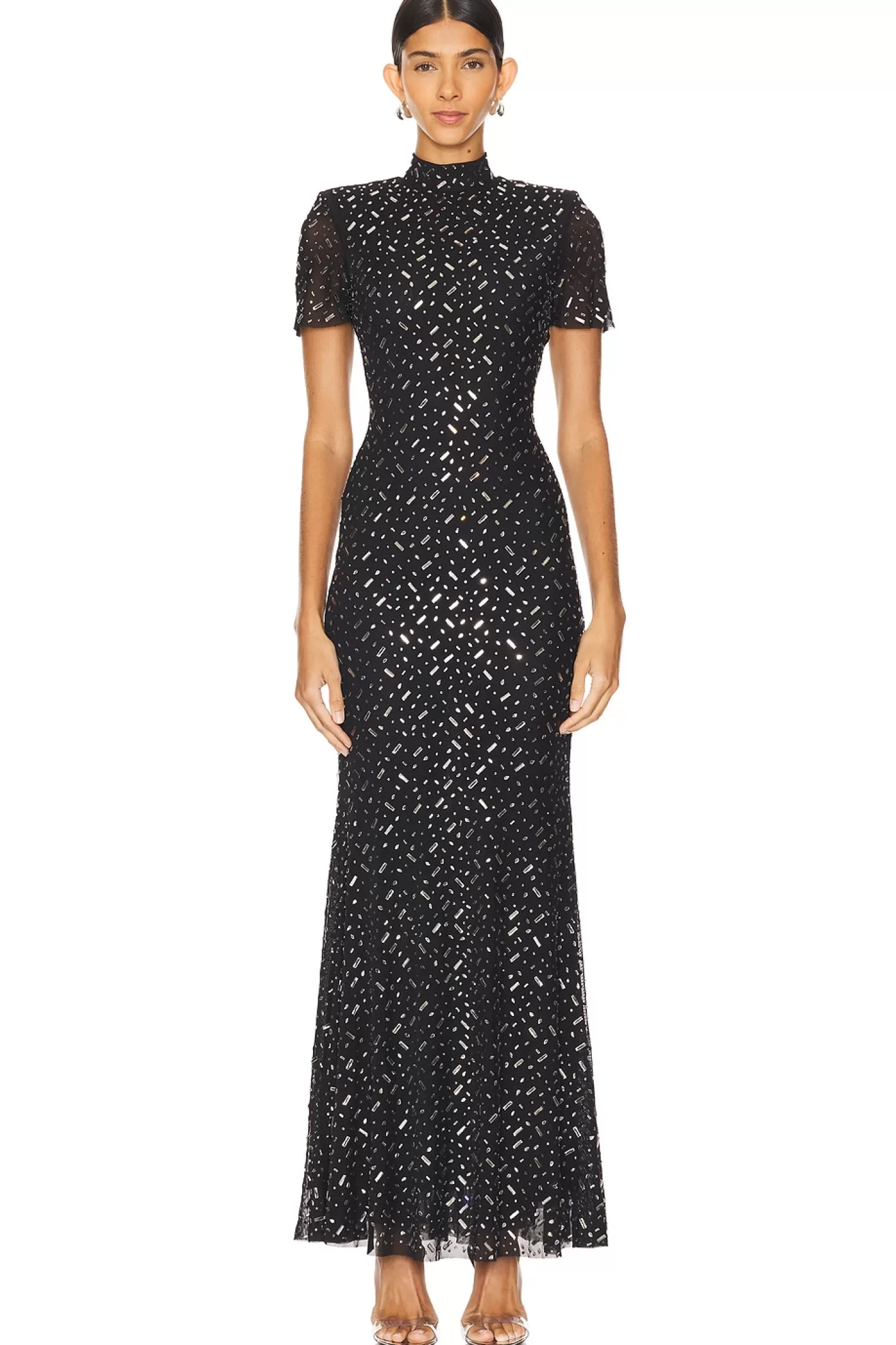 Square Rhinestone Maxi Dress>self-portrait Cheap