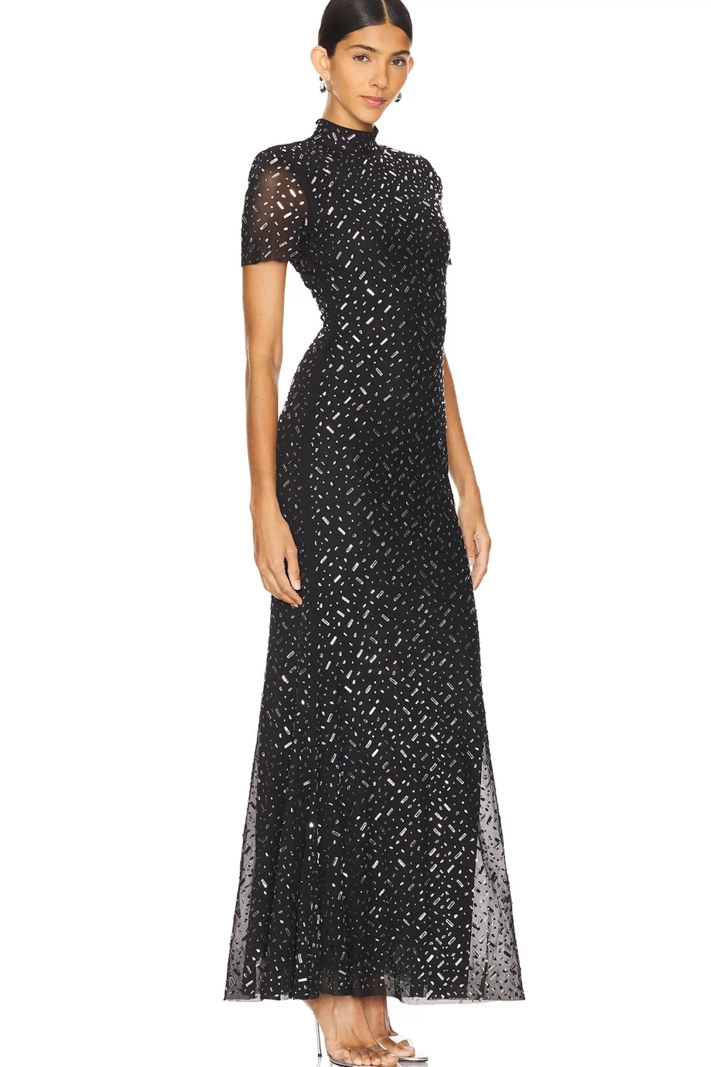 Square Rhinestone Maxi Dress>self-portrait Cheap