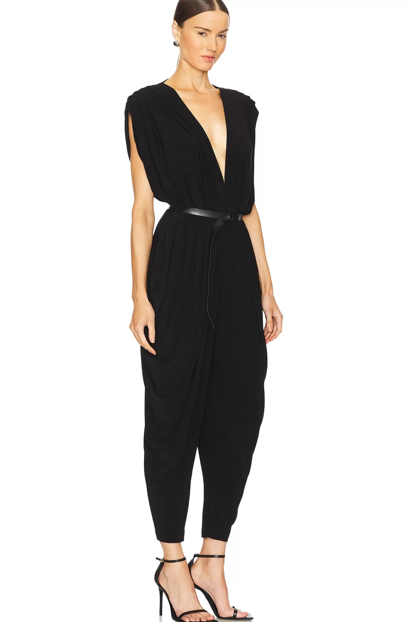 Square Sleeve Waterfall Jumpsuit>Norma Kamali Store