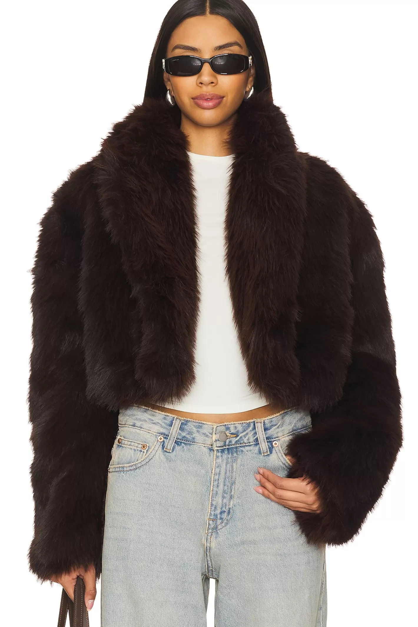 Stephanie Barrel Crop Faux Fur Jacket>AFRM Flash Sale