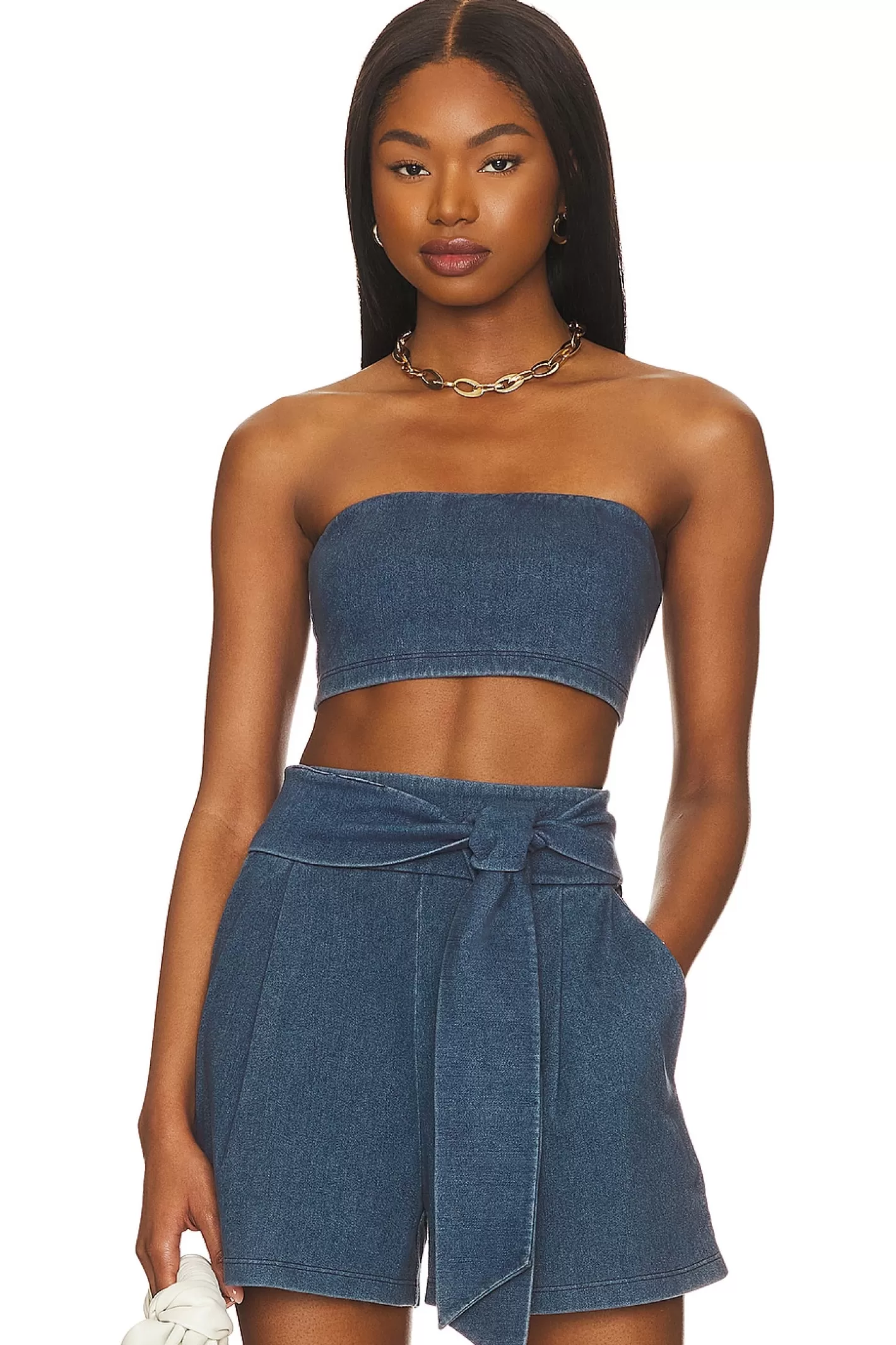 Stretch Denim Micro Tube Top>Susana Monaco Hot