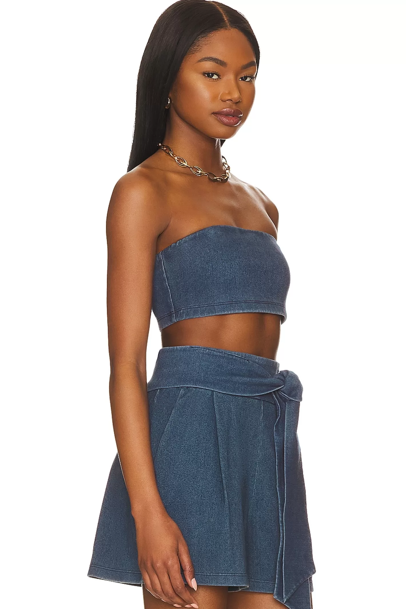 Stretch Denim Micro Tube Top>Susana Monaco Hot