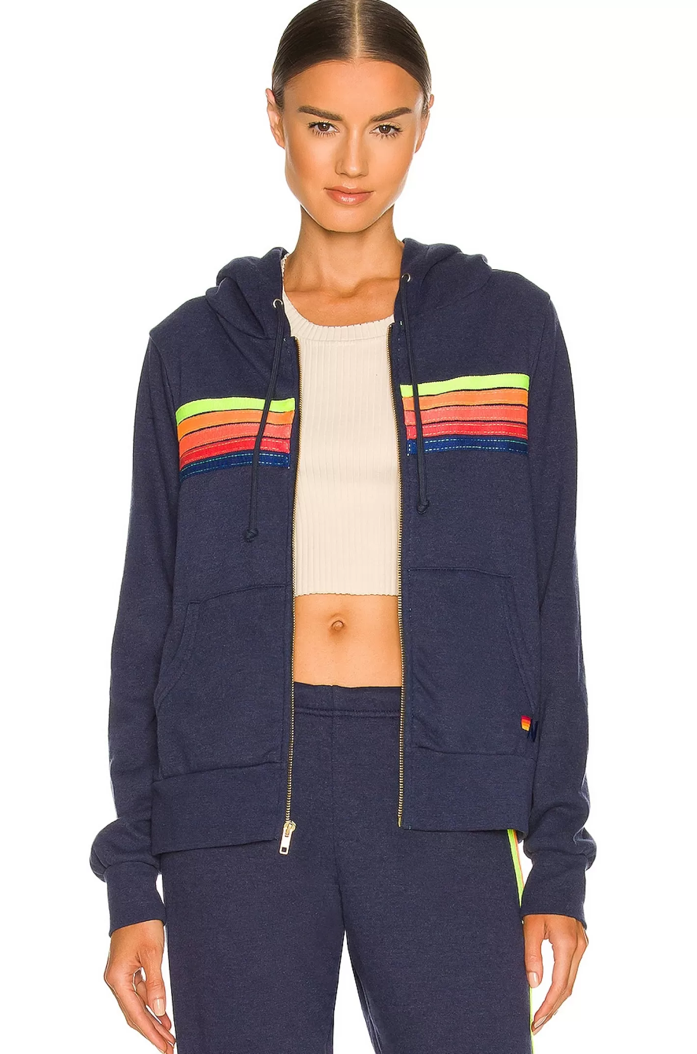 5 Stripe Zip Hoodie>Aviator Nation Clearance