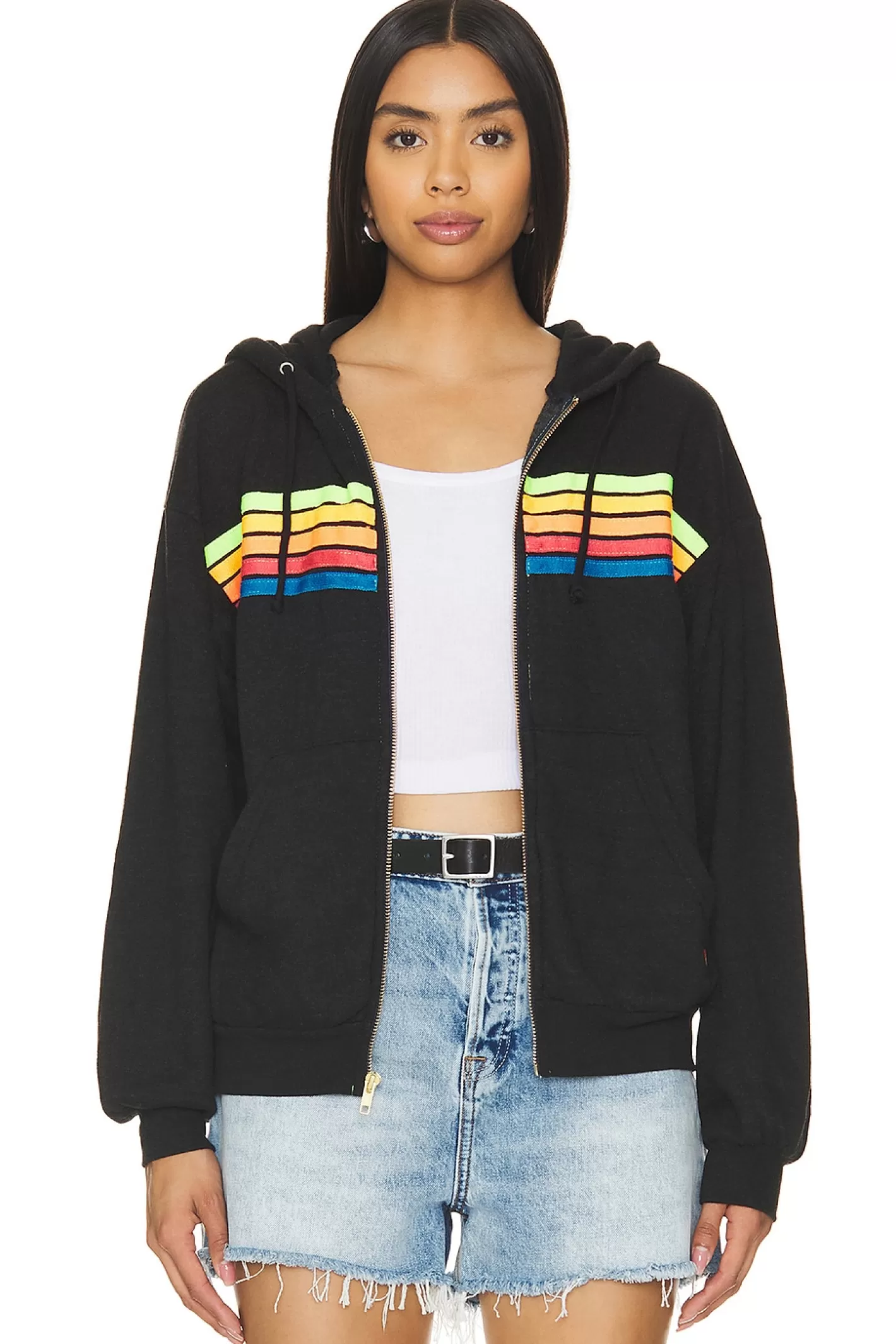 5 Stripe Zip Hoodie>Aviator Nation Outlet