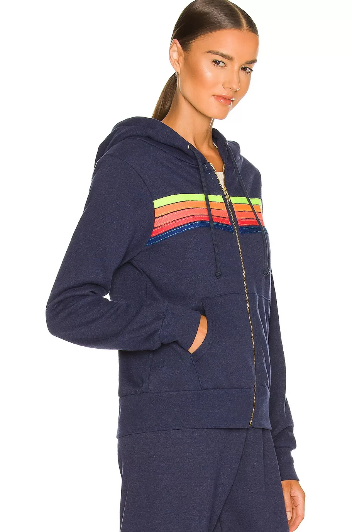 5 Stripe Zip Hoodie>Aviator Nation Clearance