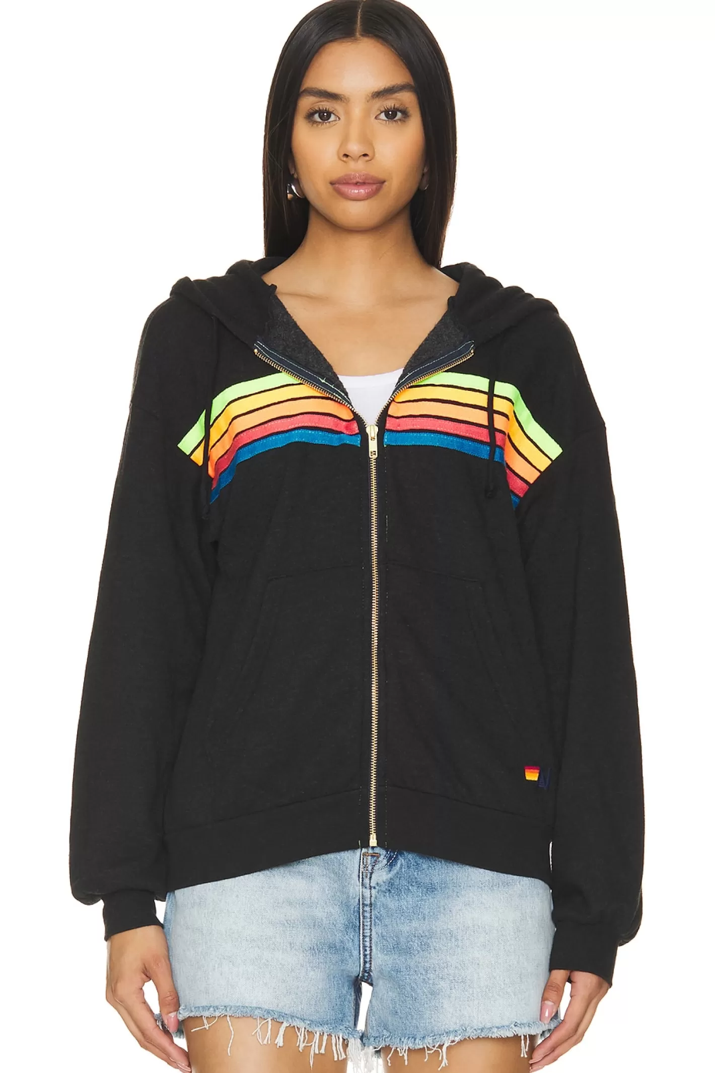 5 Stripe Zip Hoodie>Aviator Nation Outlet