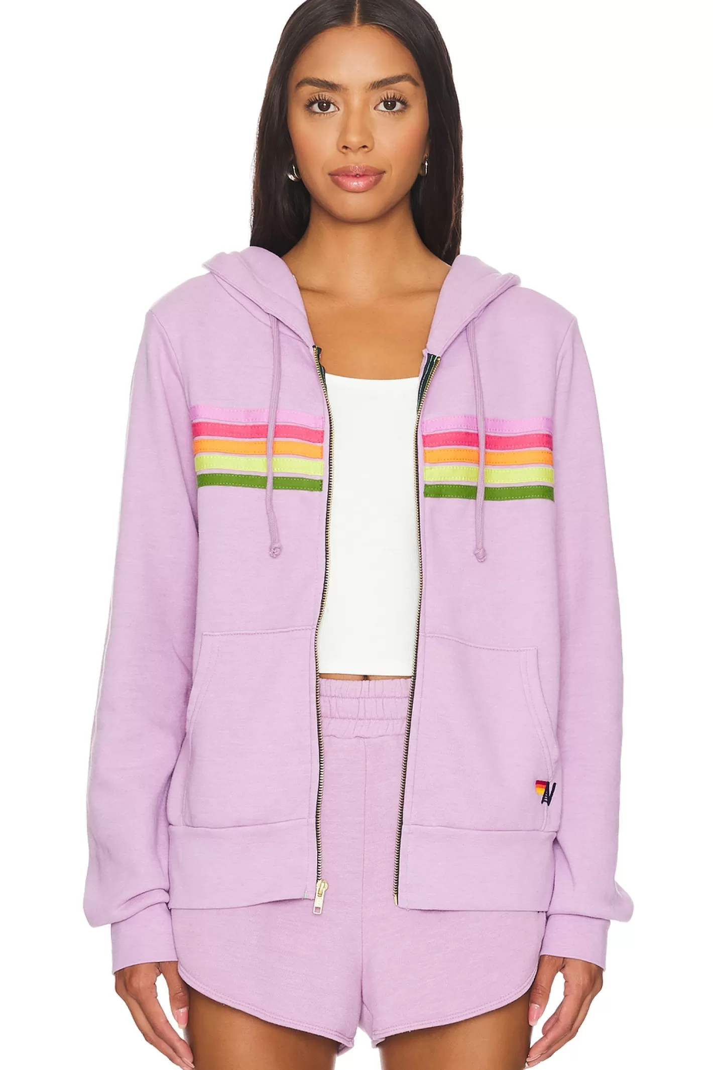 5 Stripe Zip Up Hoodie>Aviator Nation Cheap