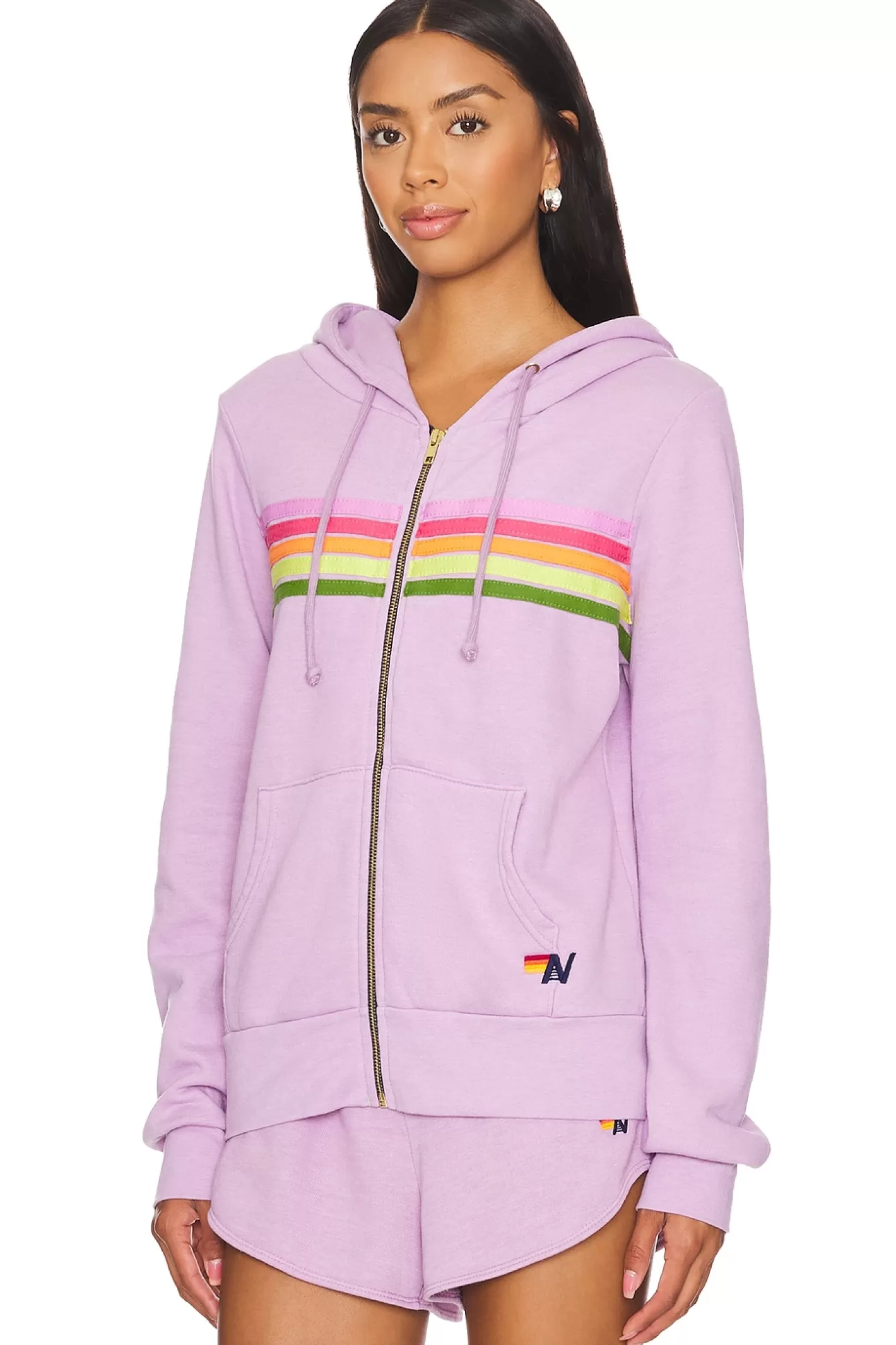 5 Stripe Zip Up Hoodie>Aviator Nation Cheap