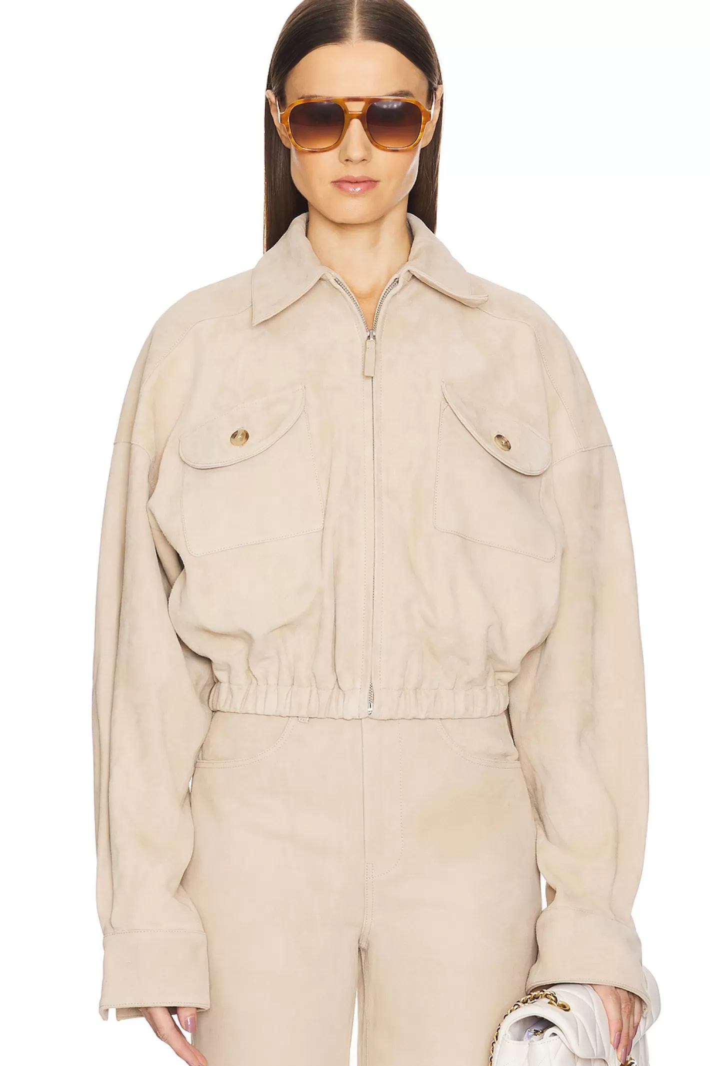 Suede Bomber Jacket>Helsa New