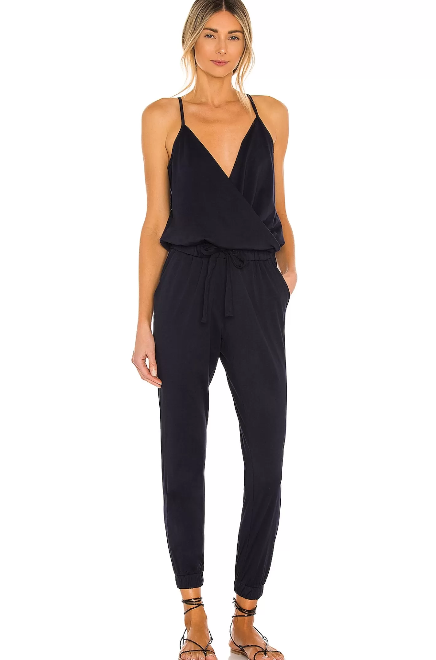 Supreme Jersey Tied Waist V Neck Jumpsuit>Bobi Flash Sale