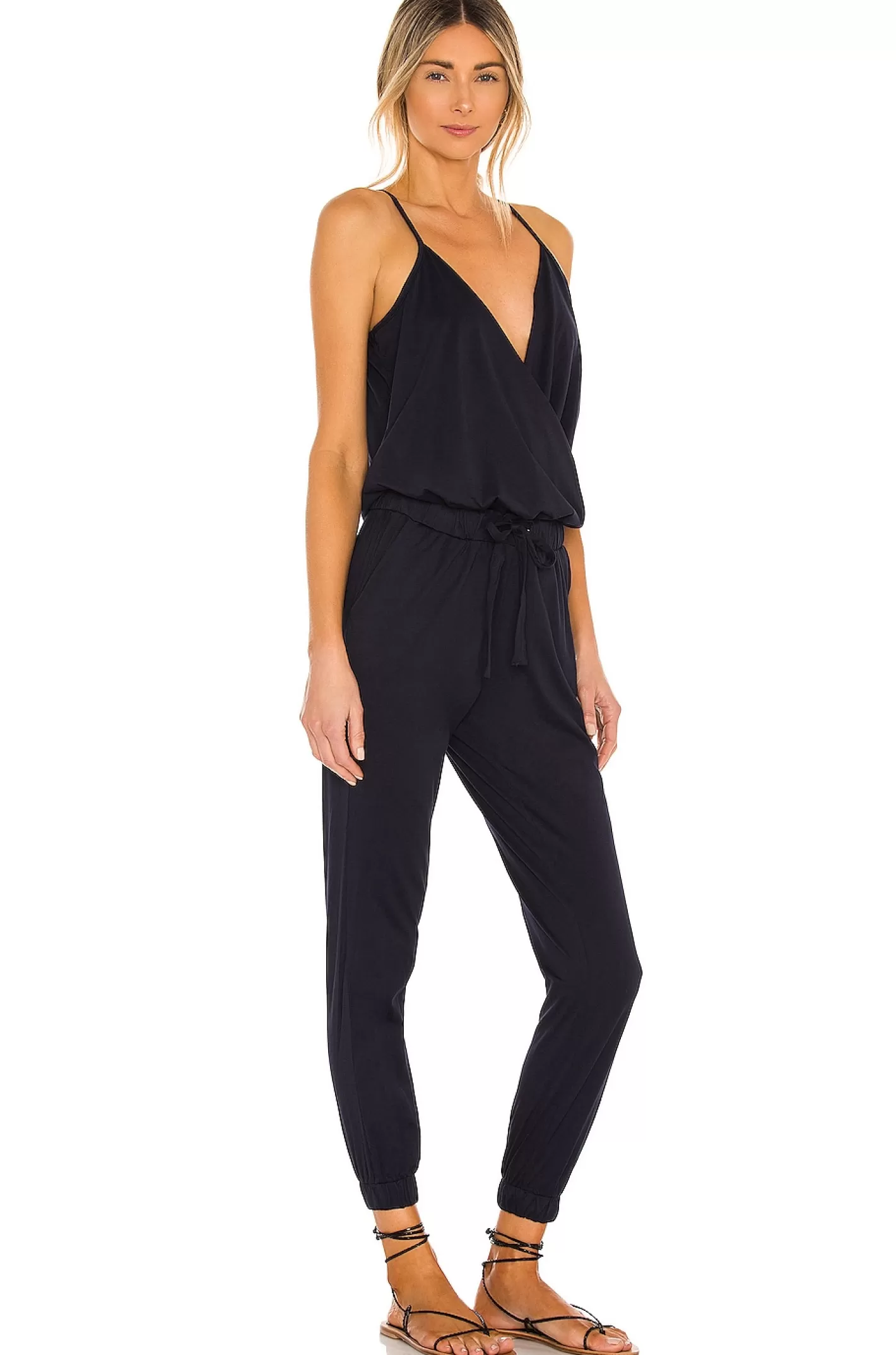 Supreme Jersey Tied Waist V Neck Jumpsuit>Bobi Flash Sale