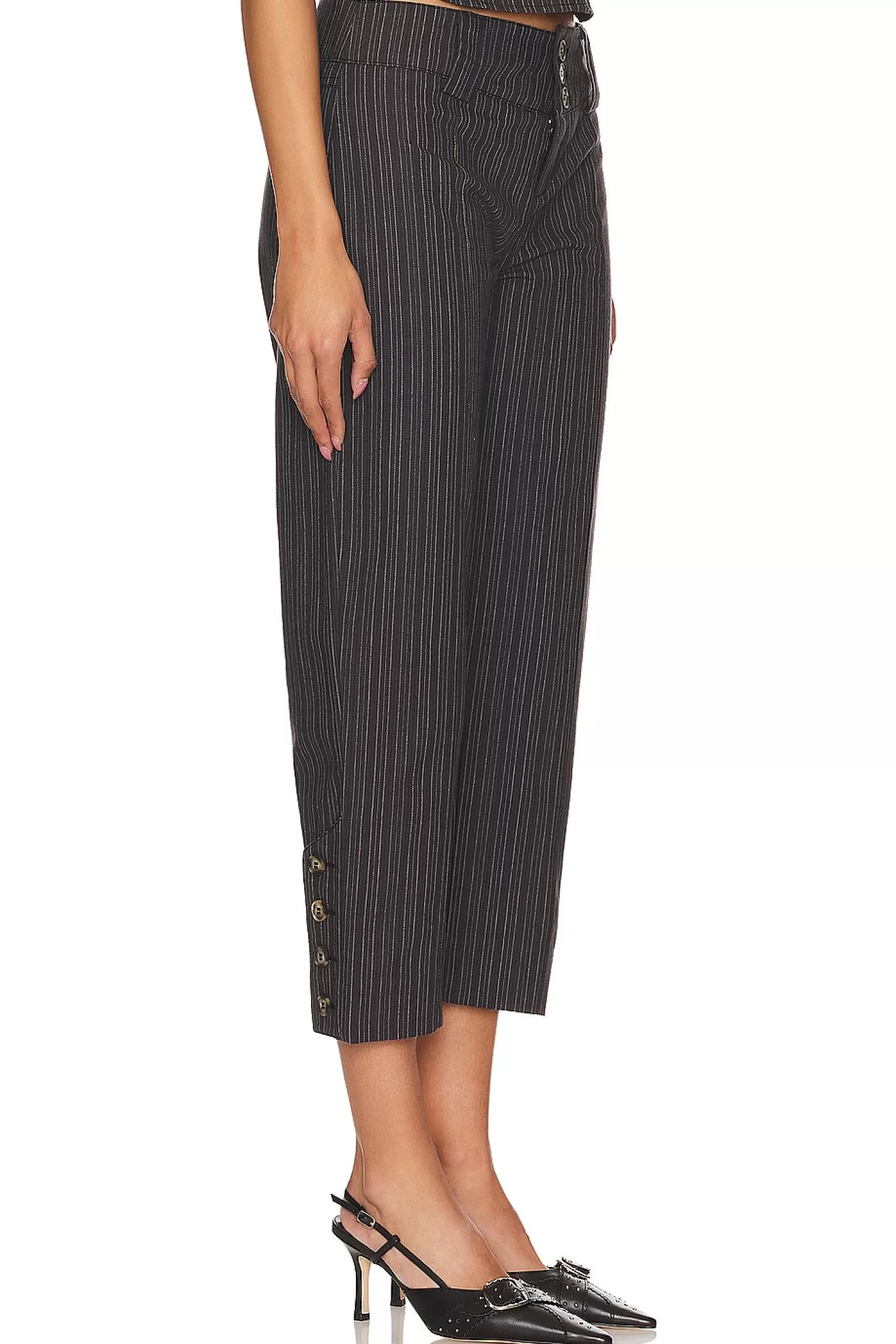 Tailored 3/4 Stripe Button Trousers>Jaded London Cheap