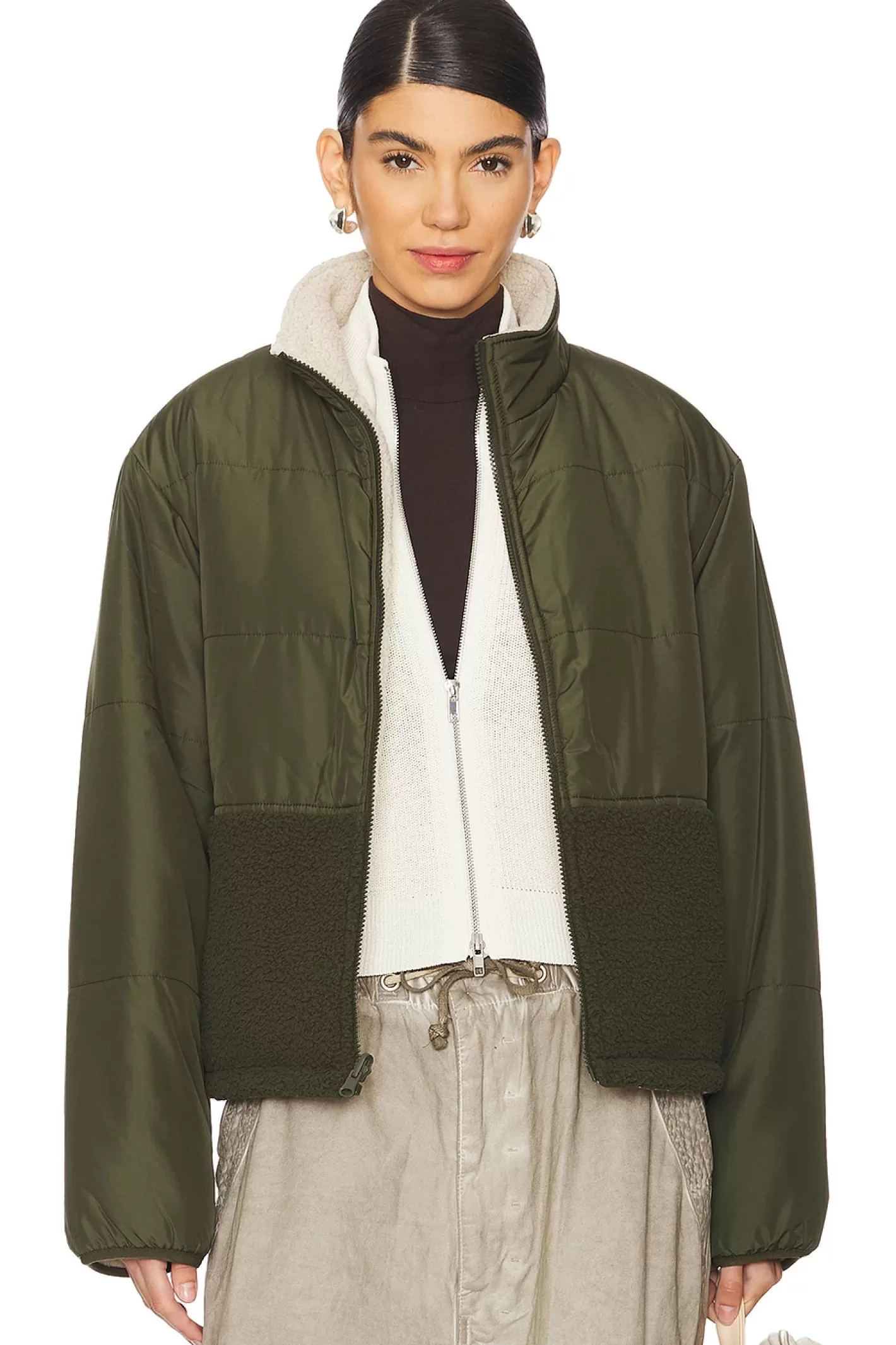 Tasha Reversible Puffer Sherpa Jacket>Velvet by Graham & Spencer New