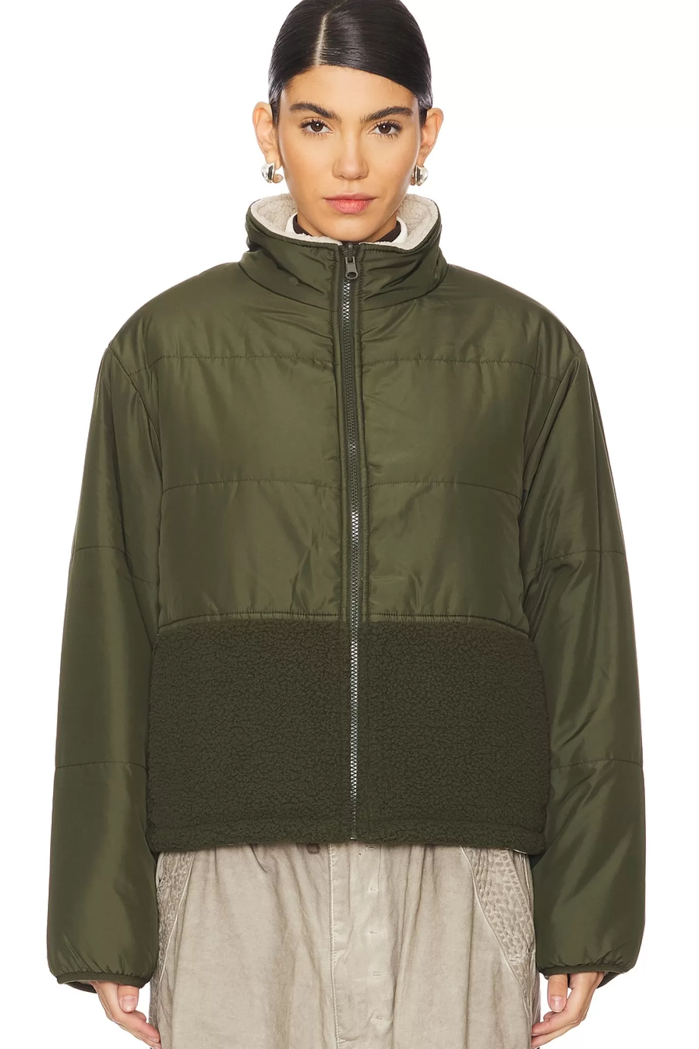 Tasha Reversible Puffer Sherpa Jacket>Velvet by Graham & Spencer New