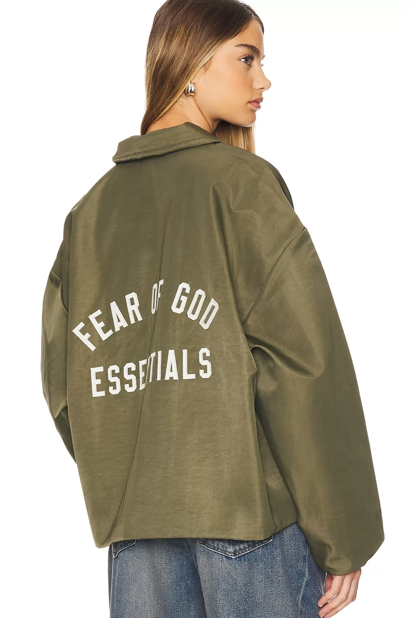 Textured Nylon Trucker Jacket>Fear of God ESSENTIALS Discount