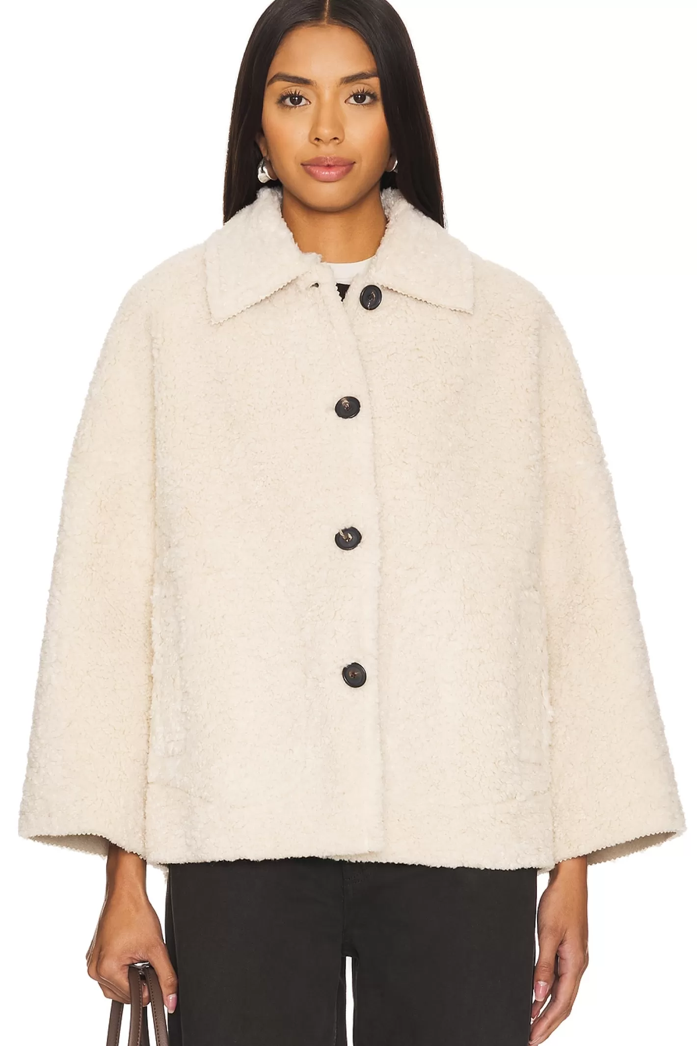 The Cropped Plush Sherpa Car Coat>The Great New