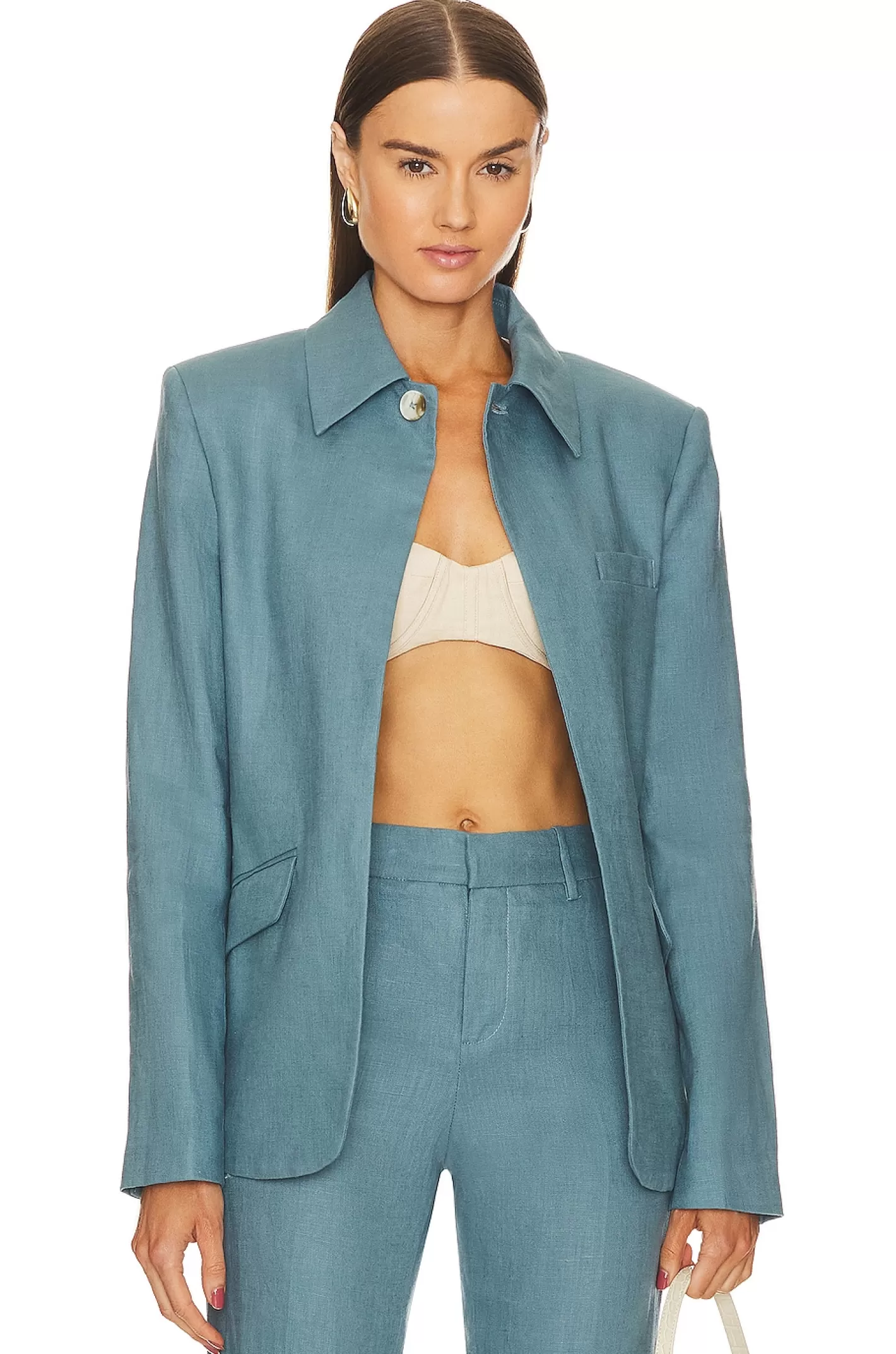 The Linen Midway Blazer>GRLFRND Hot