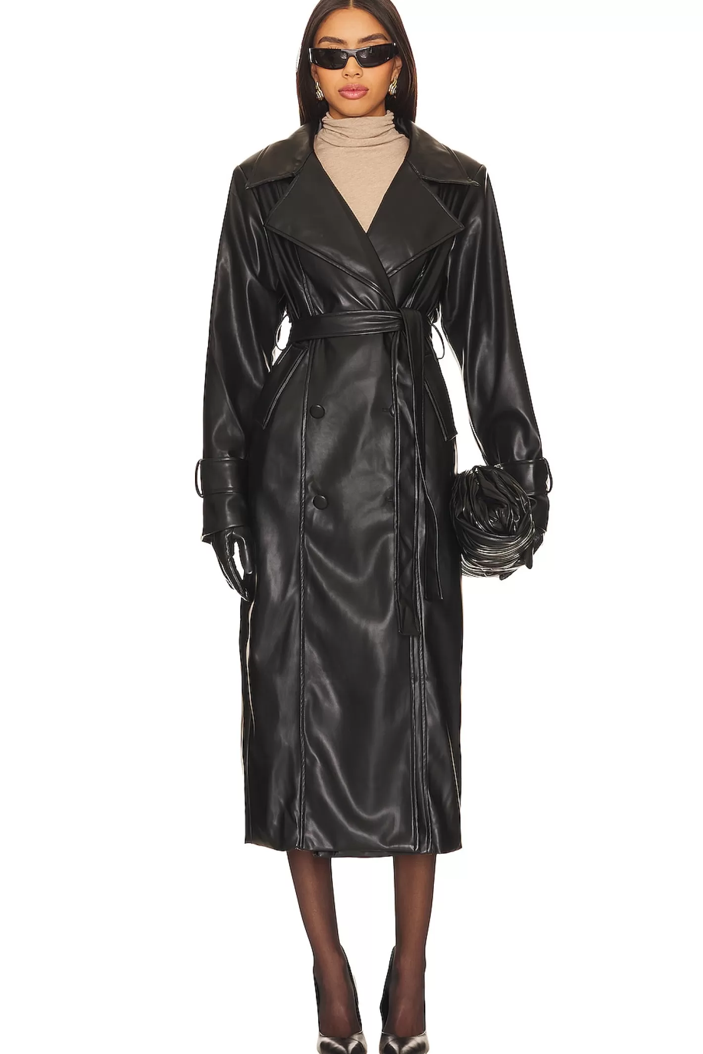 Tyra Faux Leather Trench>SNDYS Outlet