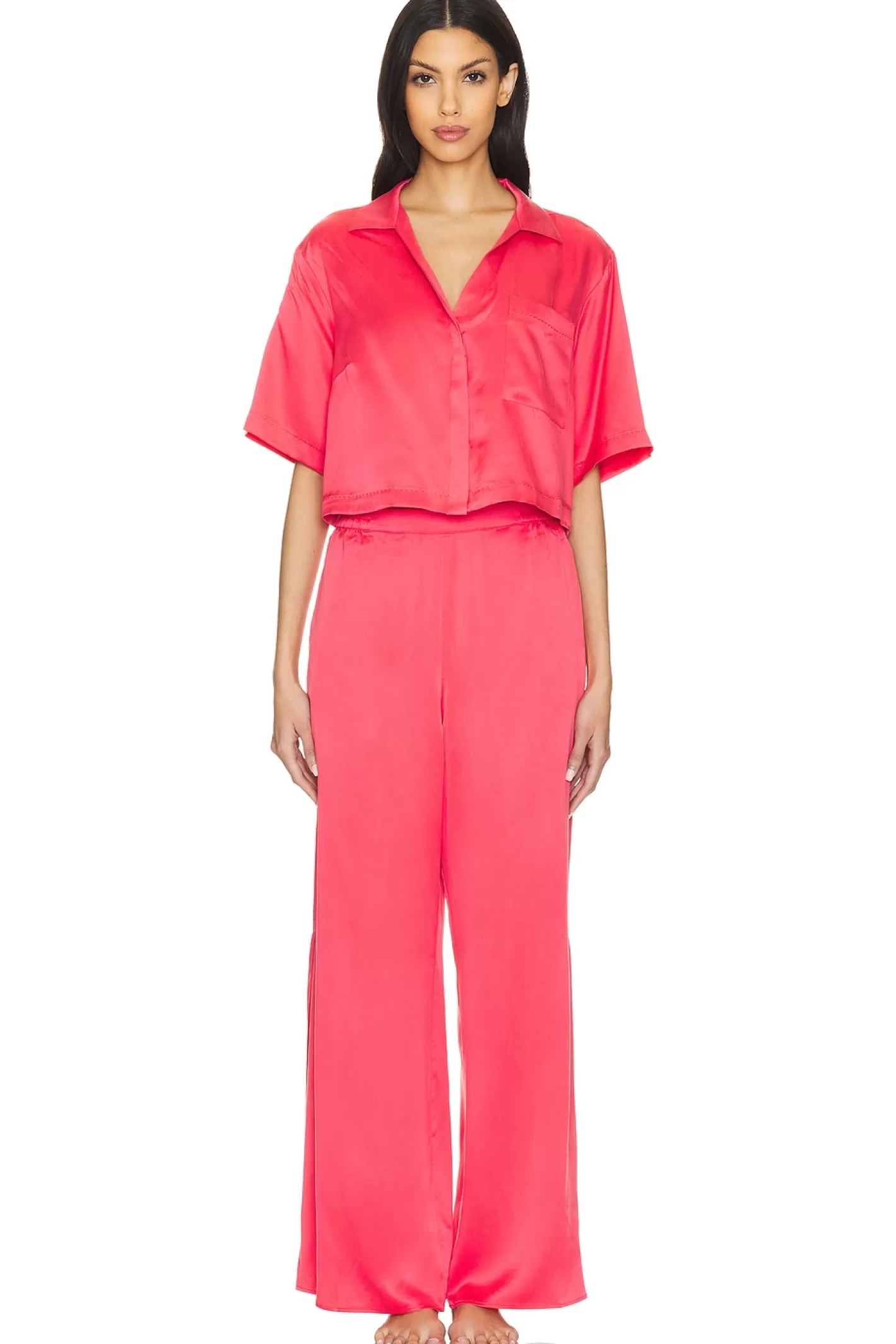 Washable Silk High Rise Pant Set>LUNYA Store