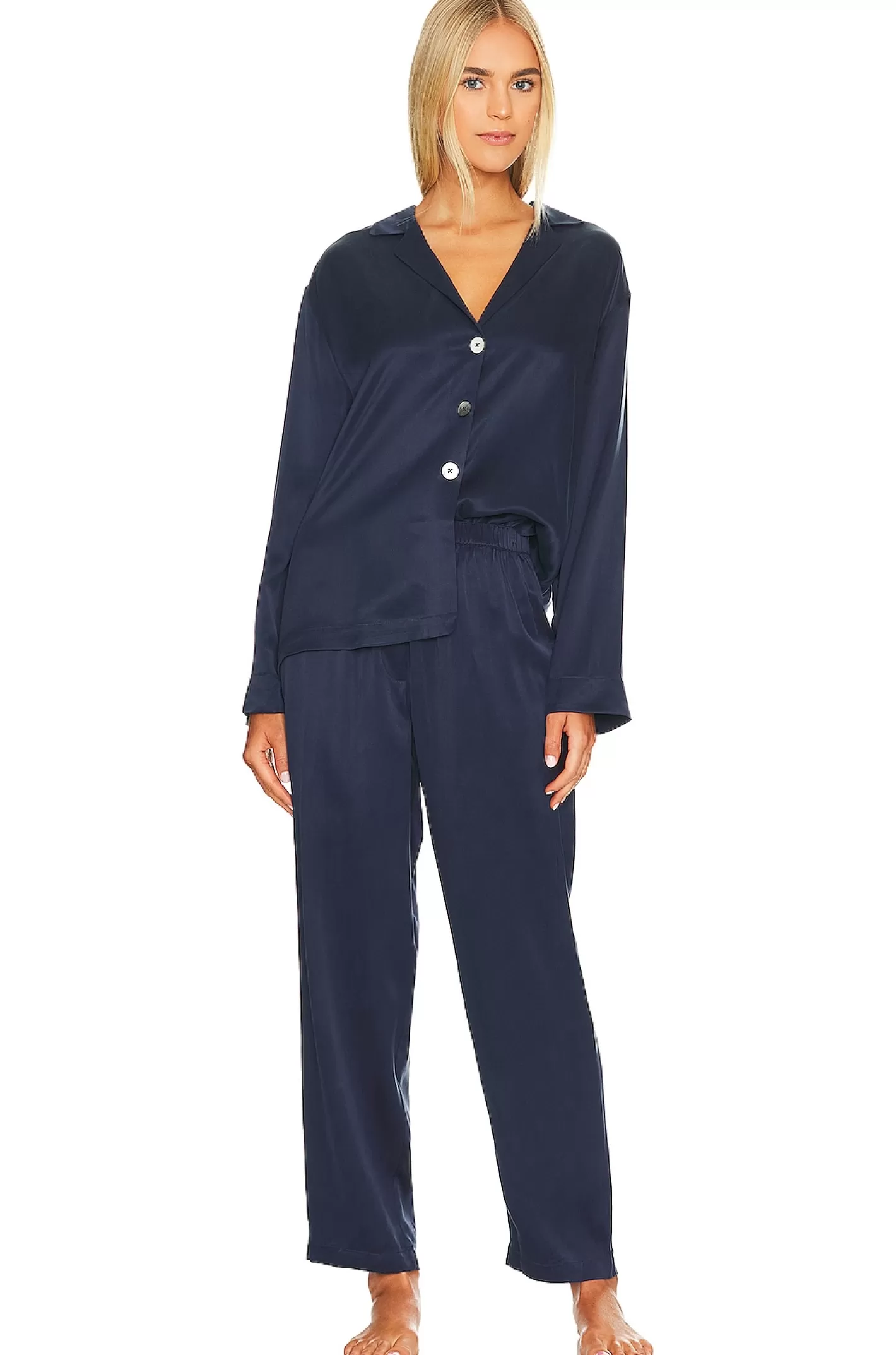 Washable Silk Long Sleeve Pant Set>LUNYA New