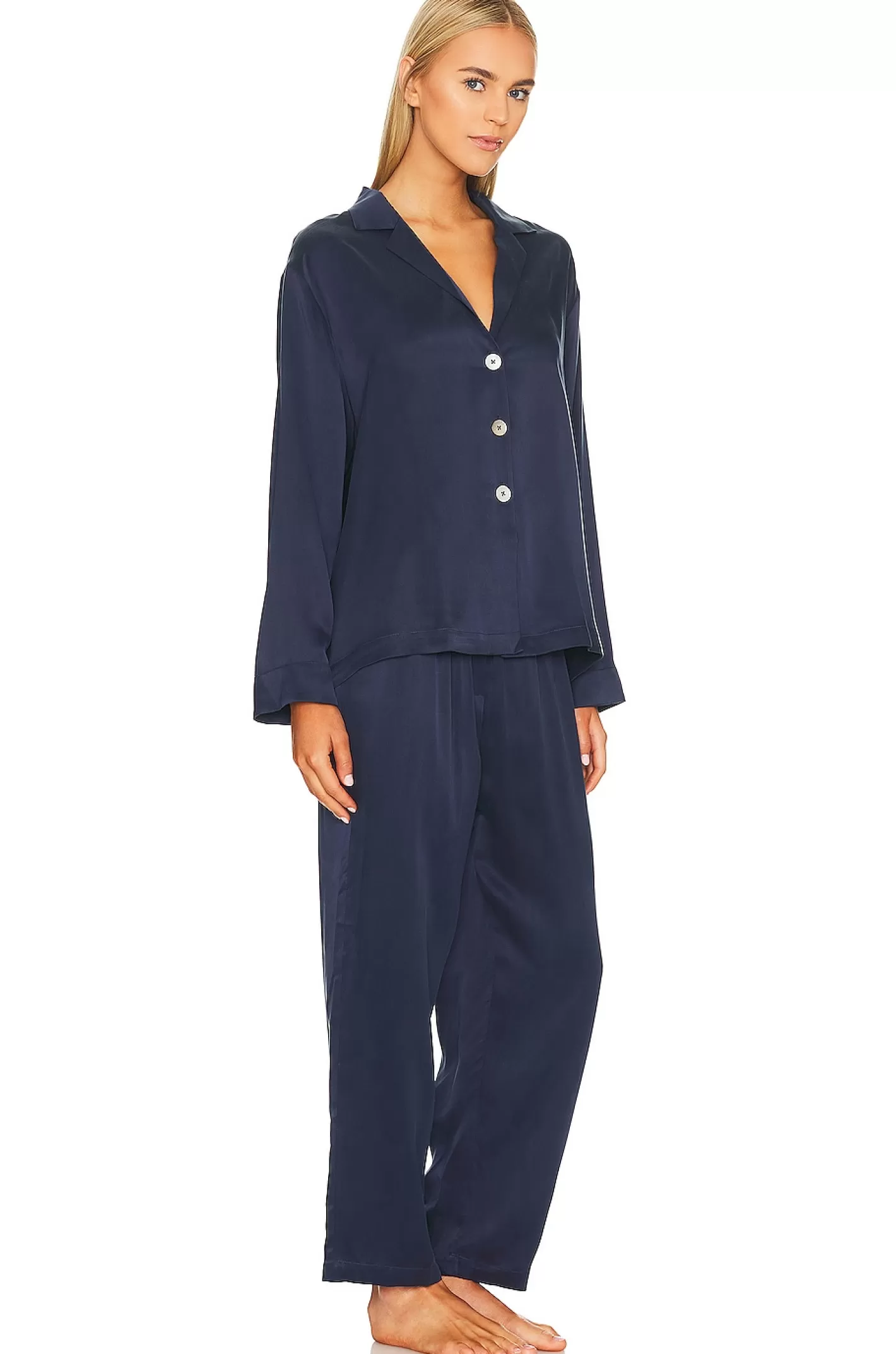 Washable Silk Long Sleeve Pant Set>LUNYA New