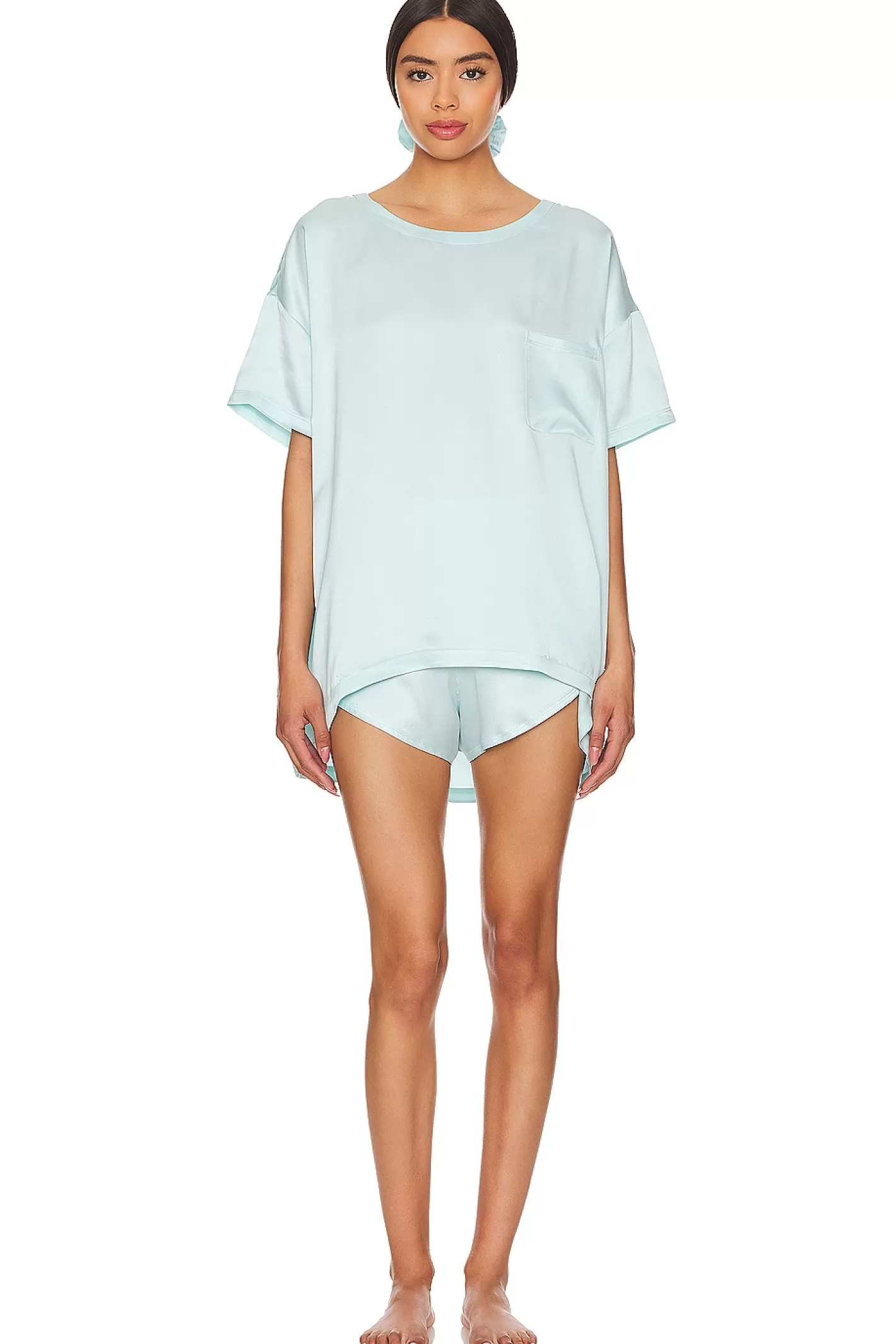 Washable Silk Tee Set & Washable Silk Scrunchie>LUNYA Cheap