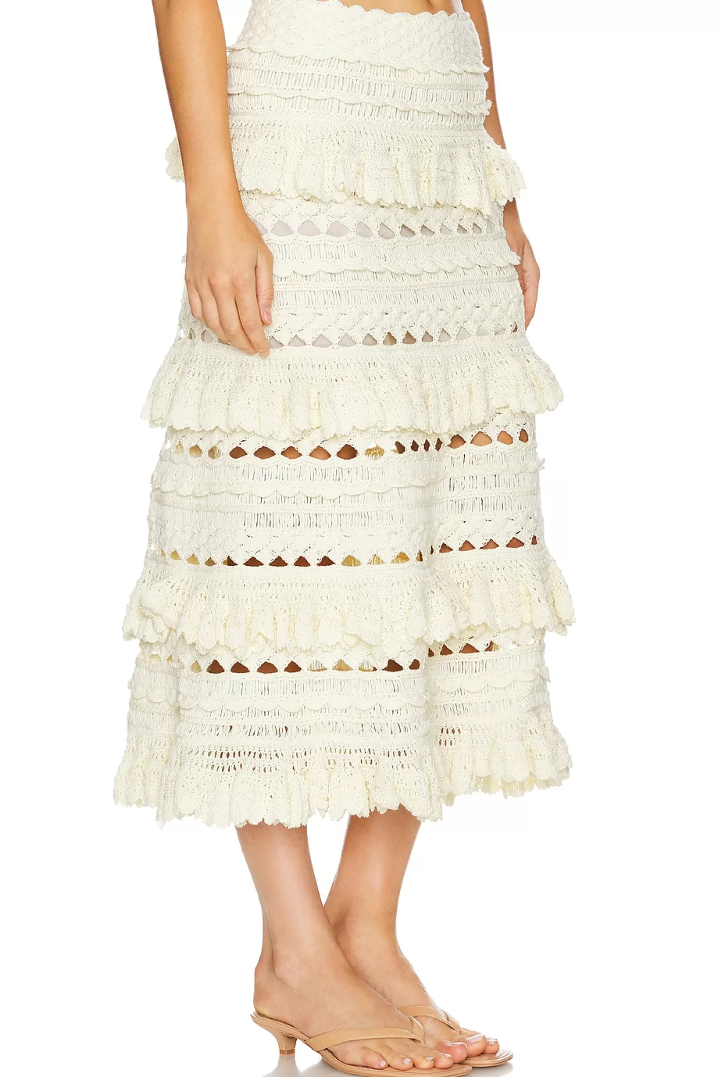 Waverly Crochet Midi Skirt>Zimmermann Shop