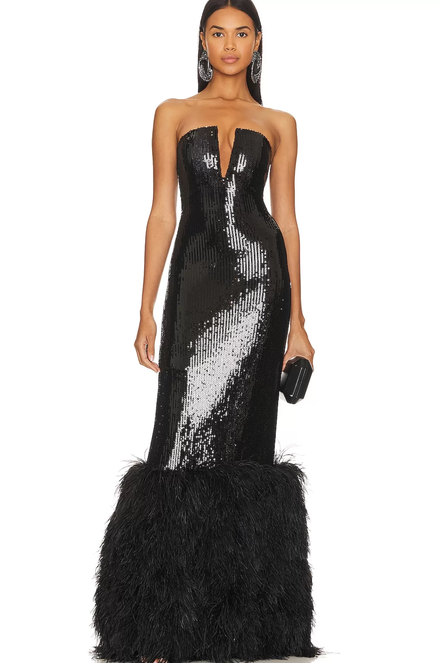 x REVOLVE Sequin And Feather Gown>David Koma Best Sale