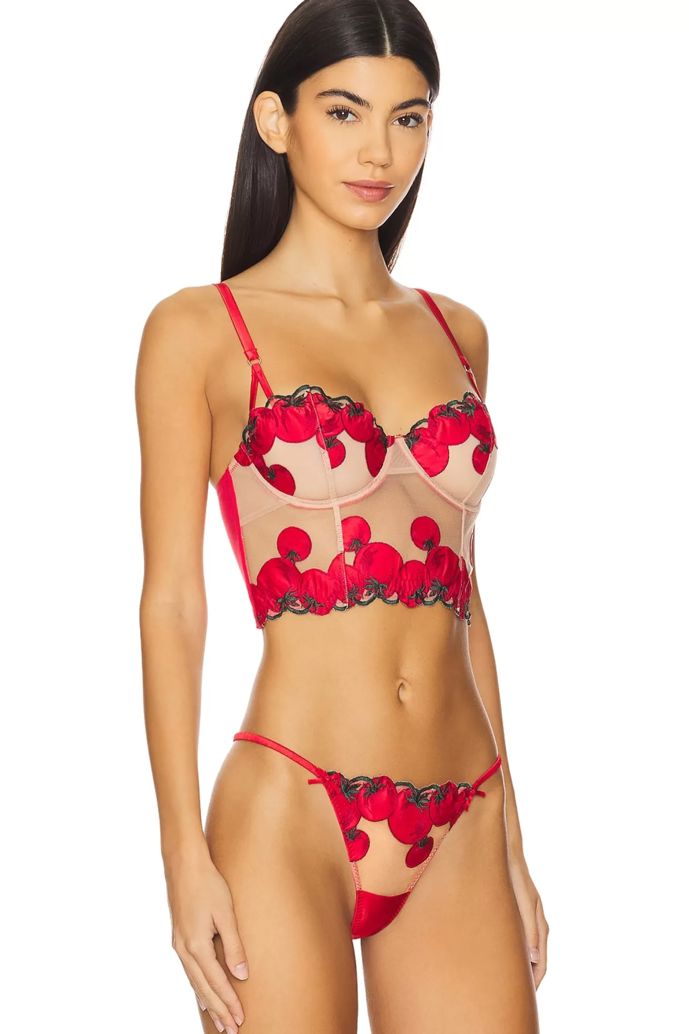 x REVOLVE Tomato Embroidery Longline Bra>fleur du mal Flash Sale